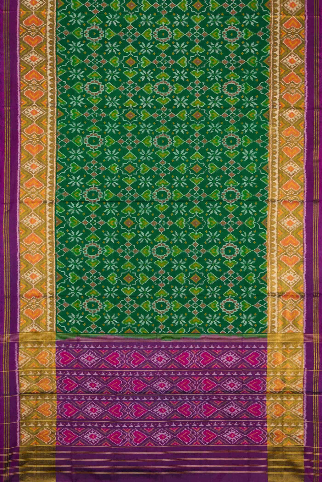 Green Dual Tone Rajkot Patola Silk Saree