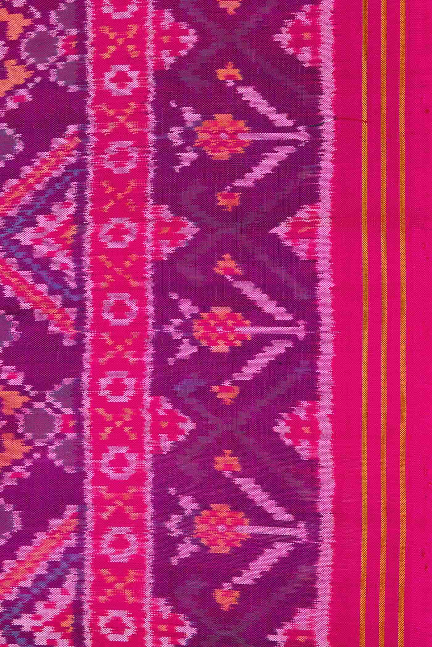 Dark Pink Dual Tone Rajkot Patola Silk Saree