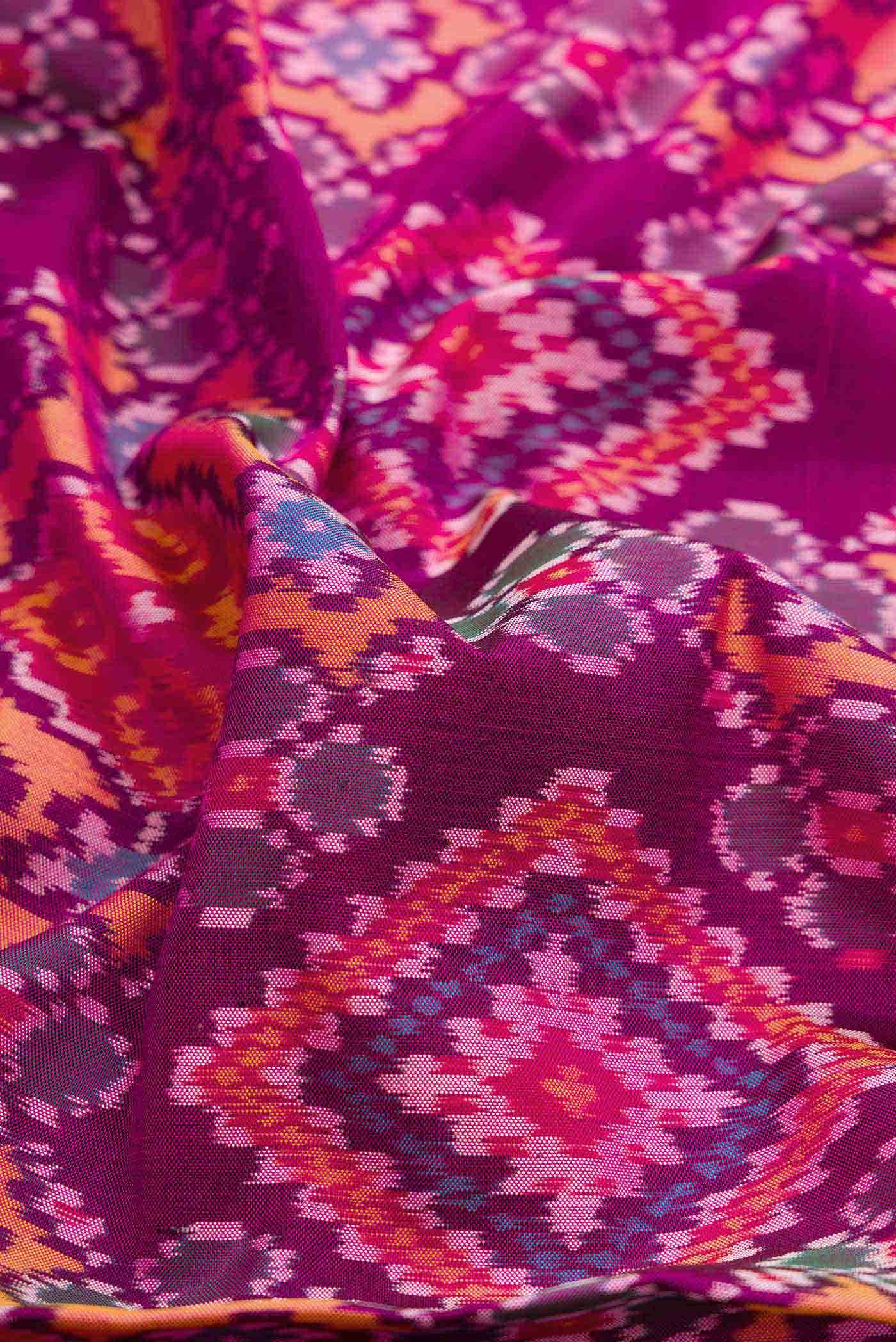 Dark Pink Dual Tone Rajkot Patola Silk Saree