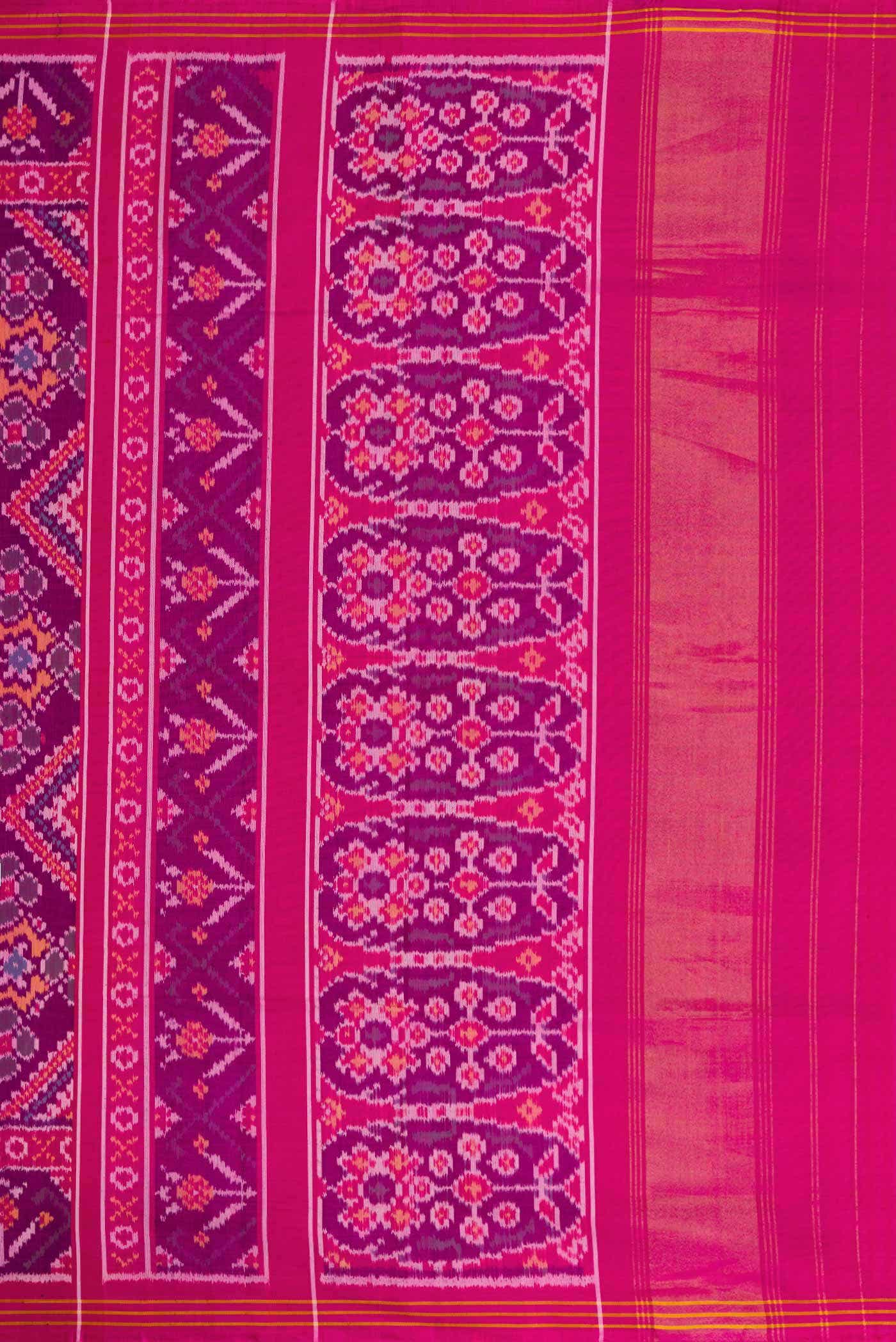 Dark Pink Dual Tone Rajkot Patola Silk Saree