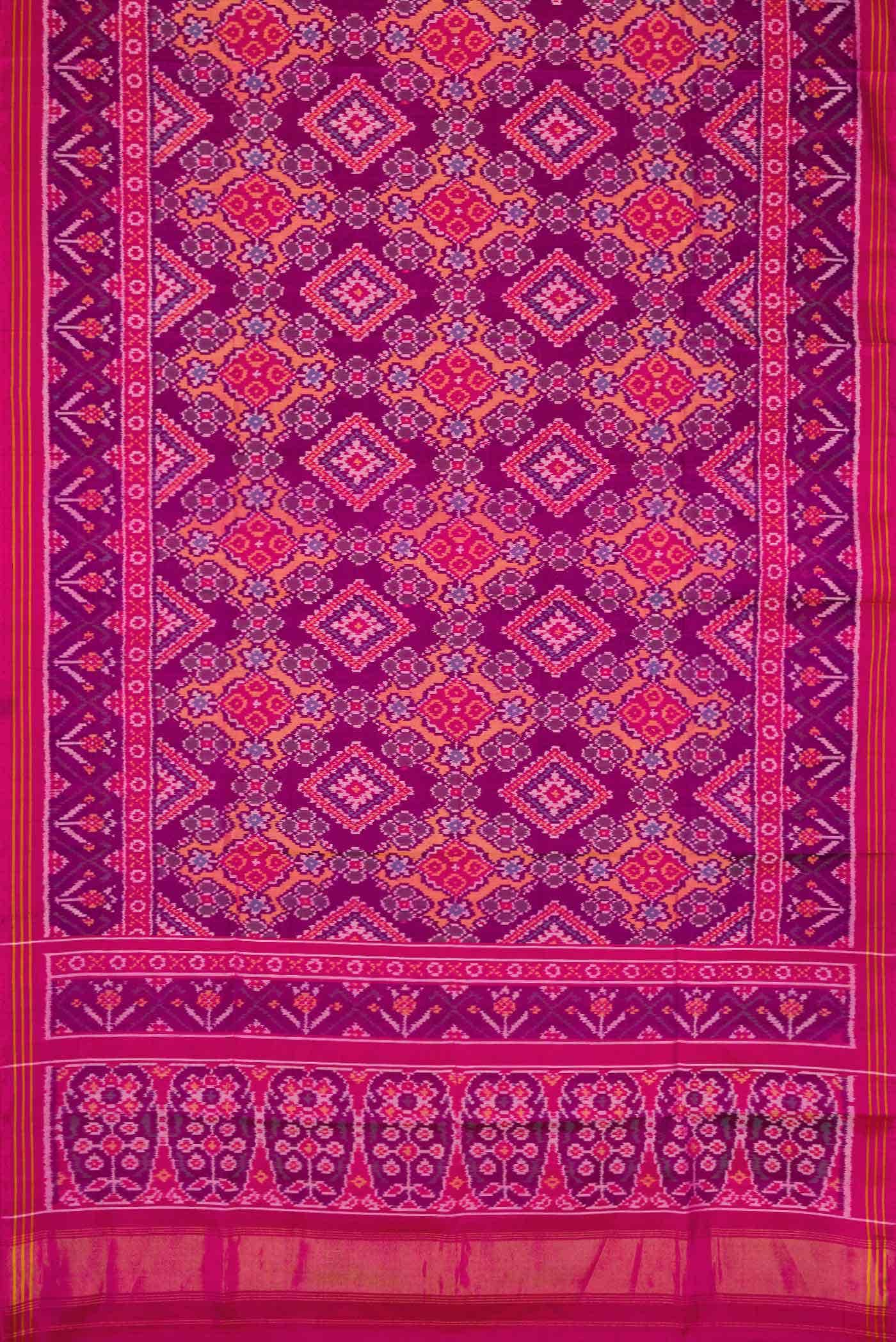 Dark Pink Dual Tone Rajkot Patola Silk Saree