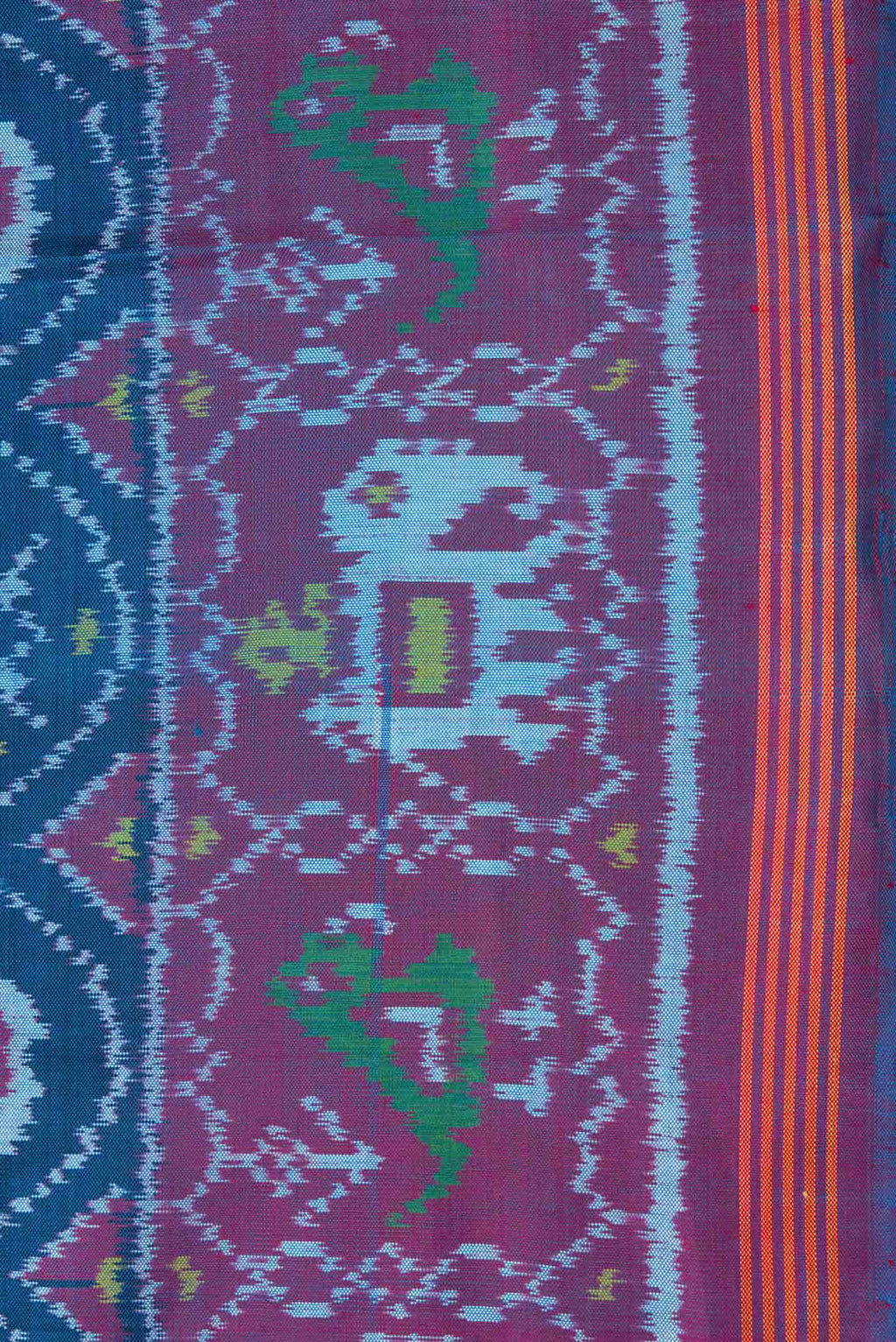 Blue Dual Tone Rajkot Patola Silk Saree