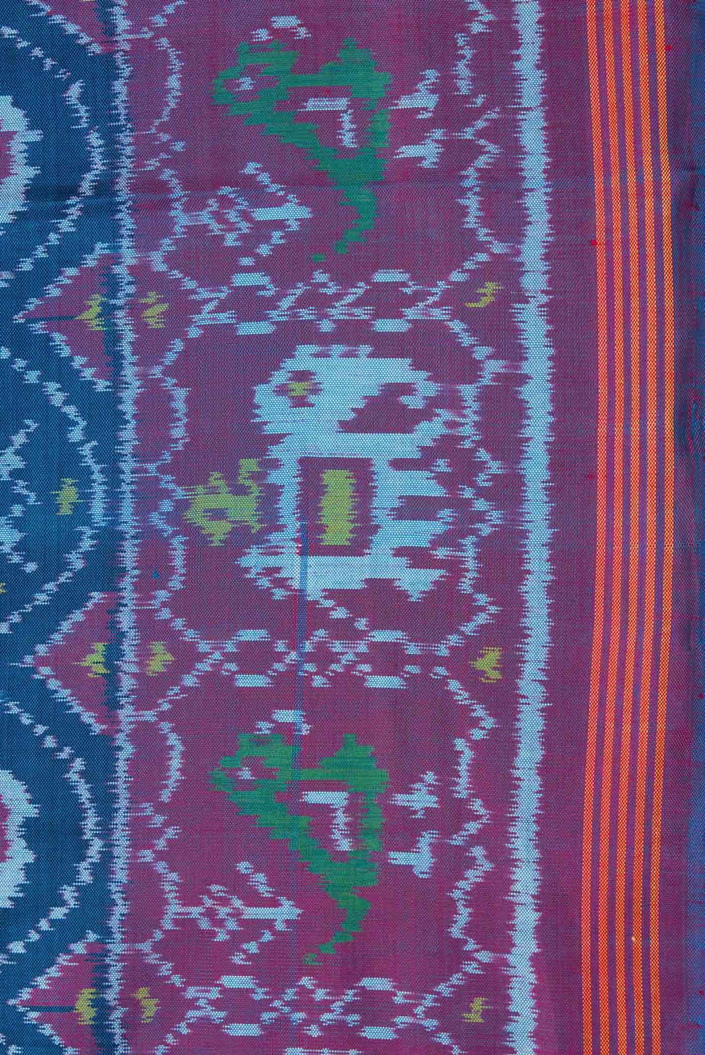 Blue Dual Tone Rajkot Patola Silk Saree