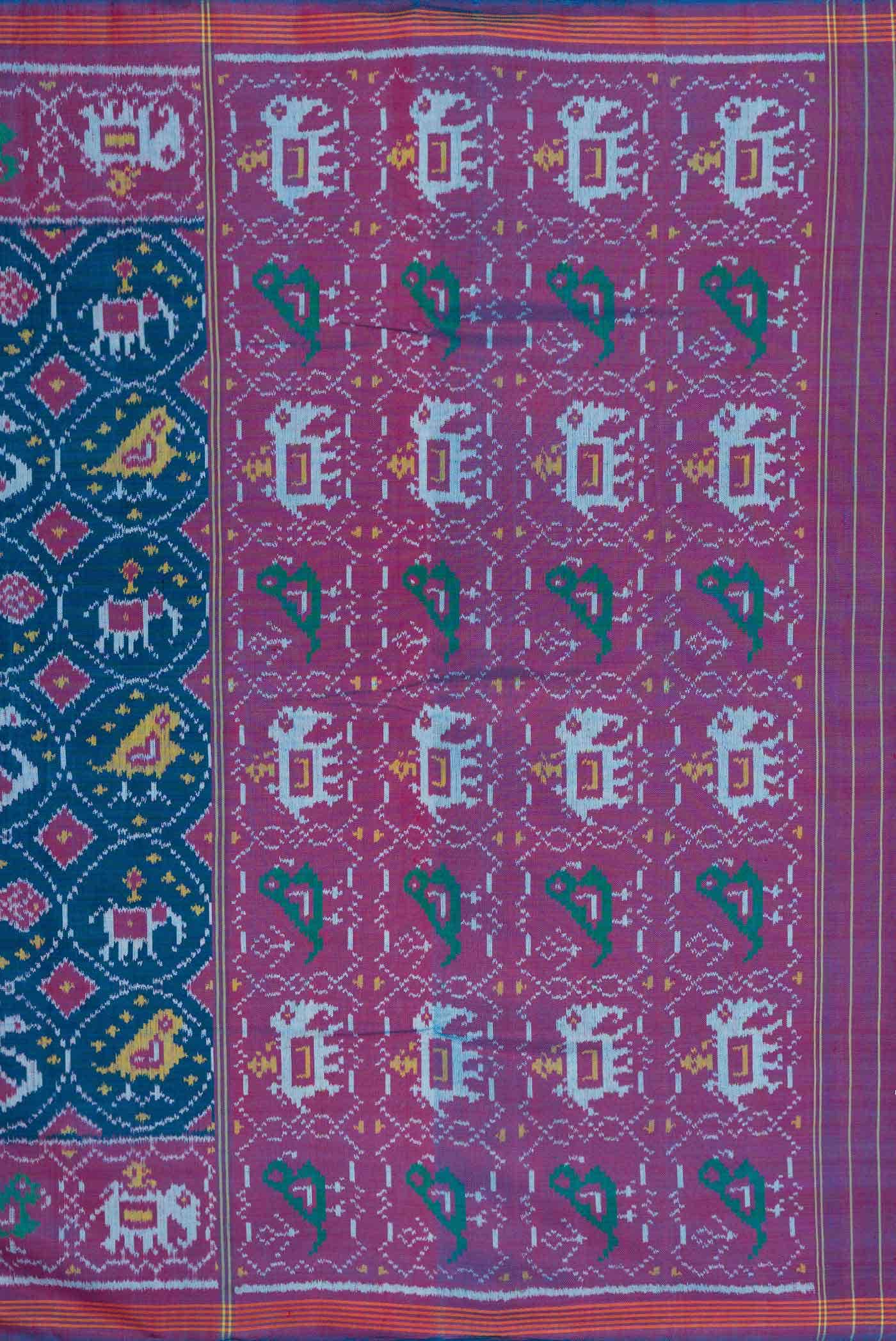 Blue Dual Tone Rajkot Patola Silk Saree