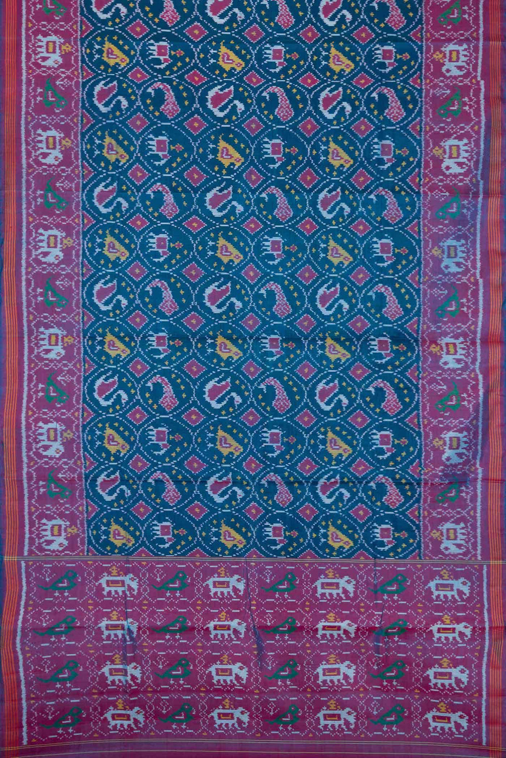 Blue Dual Tone Rajkot Patola Silk Saree