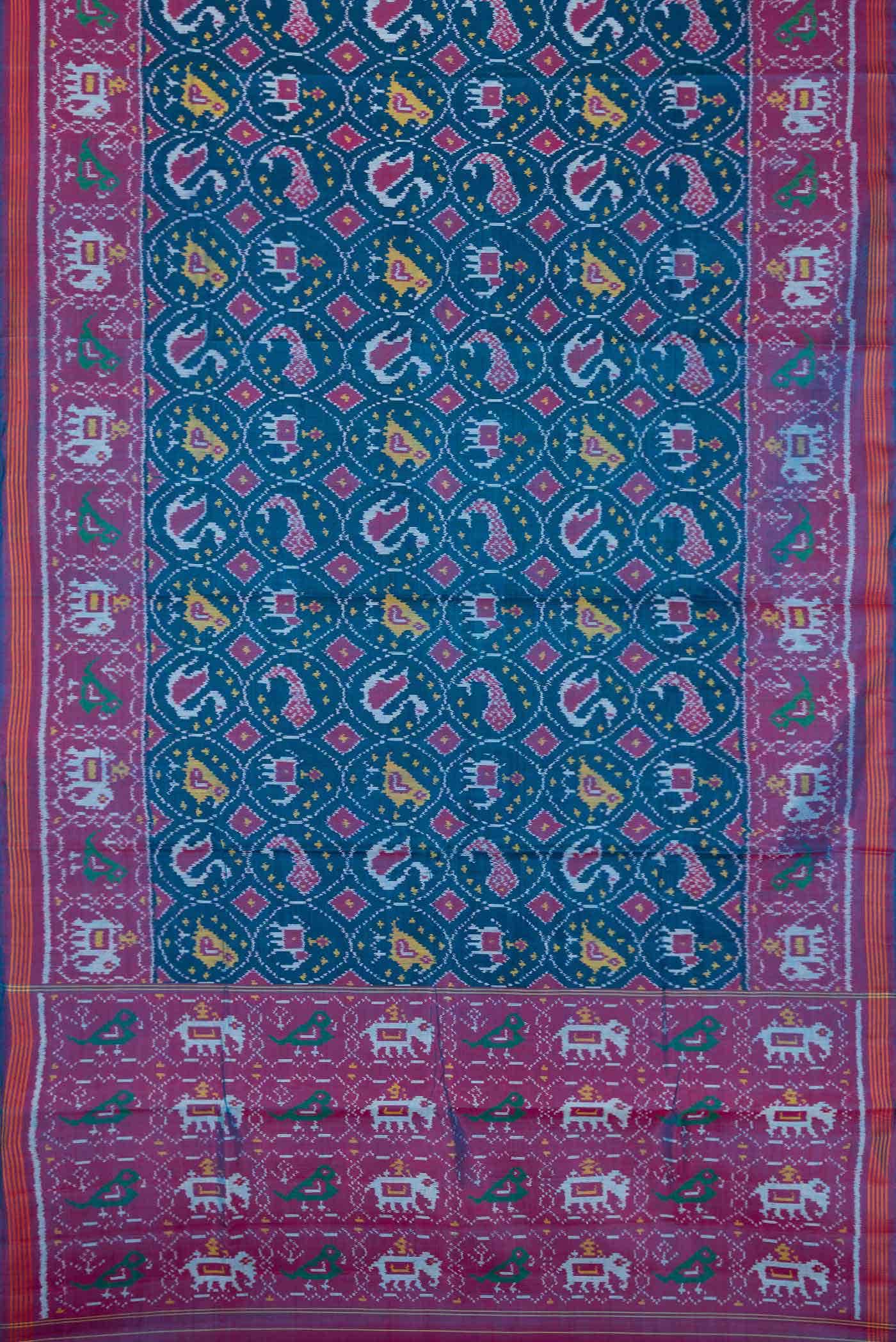 Blue Dual Tone Rajkot Patola Silk Saree
