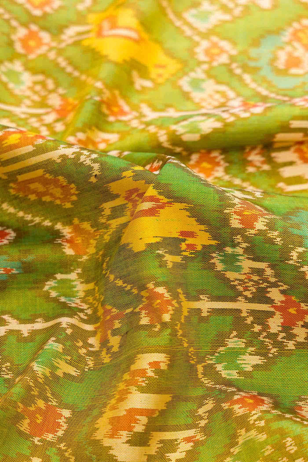 Green Dual Tone Rajkot Patola Silk Saree