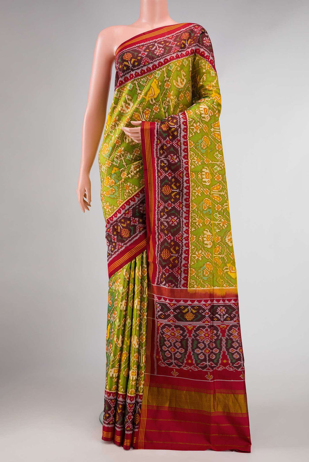 Green Dual Tone Rajkot Patola Silk Saree