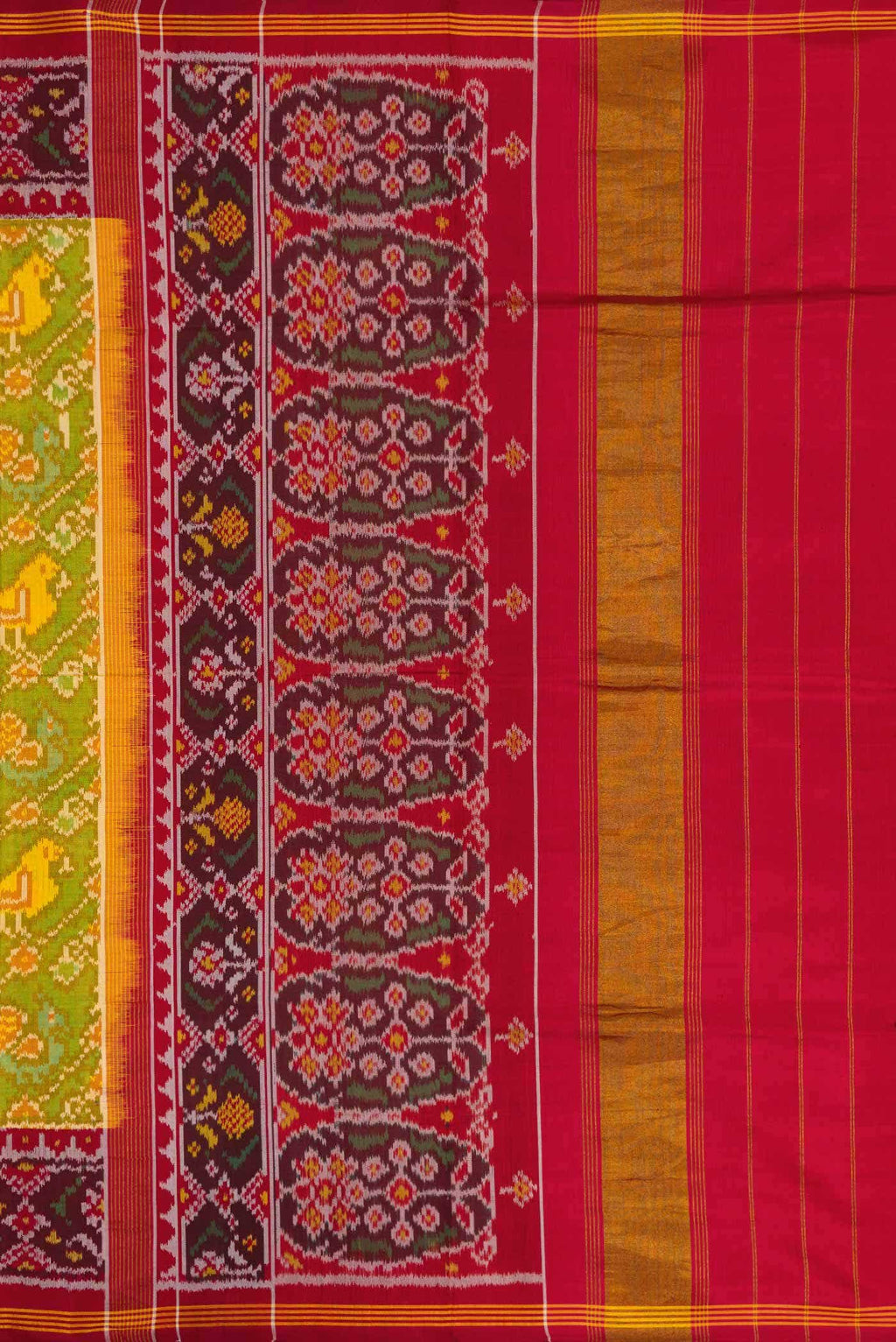 Green Dual Tone Rajkot Patola Silk Saree