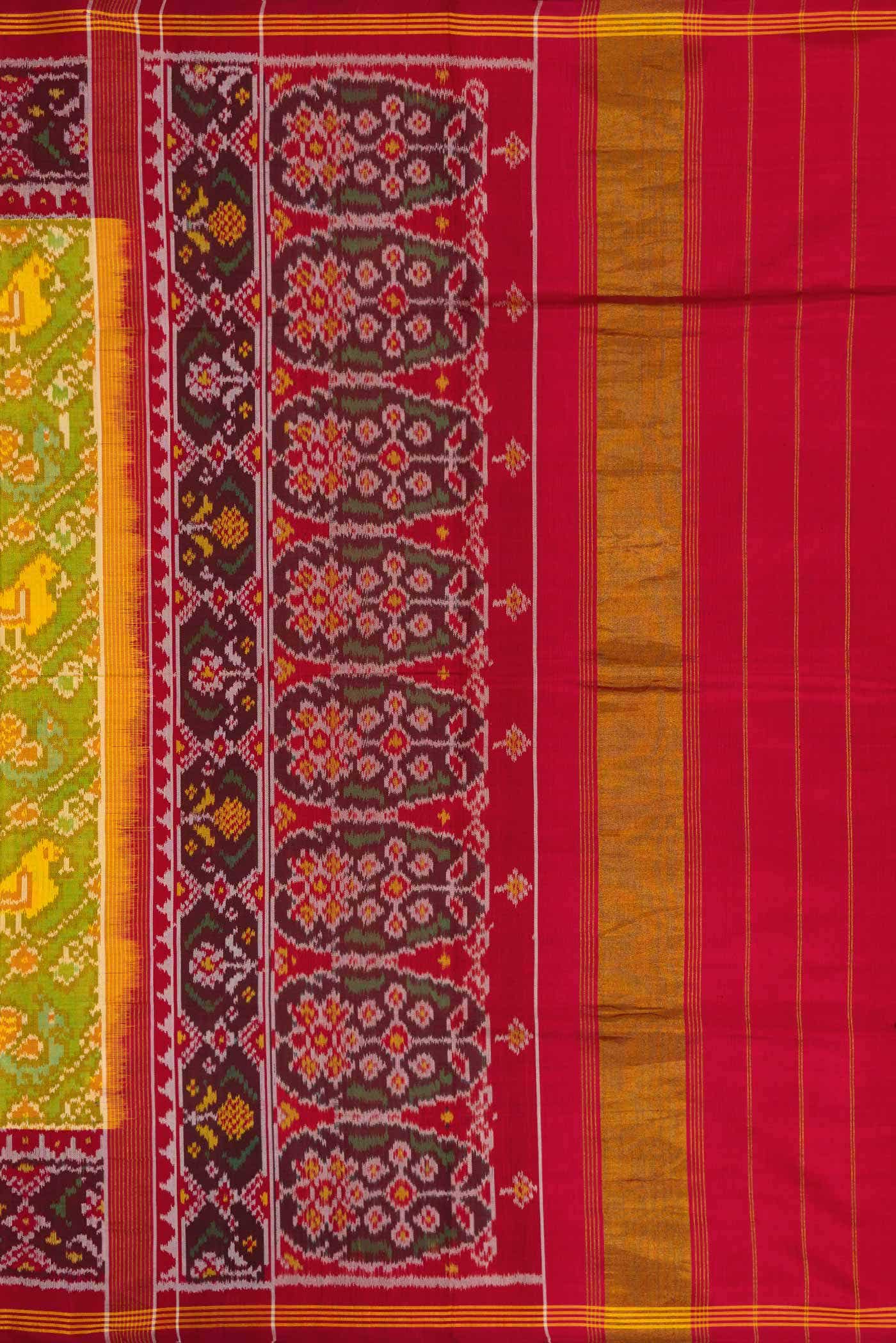 Green Dual Tone Rajkot Patola Silk Saree
