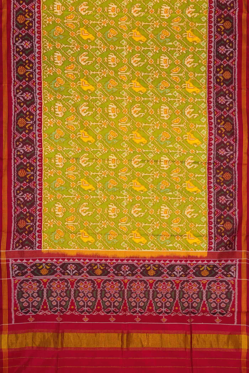 Green Dual Tone Rajkot Patola Silk Saree