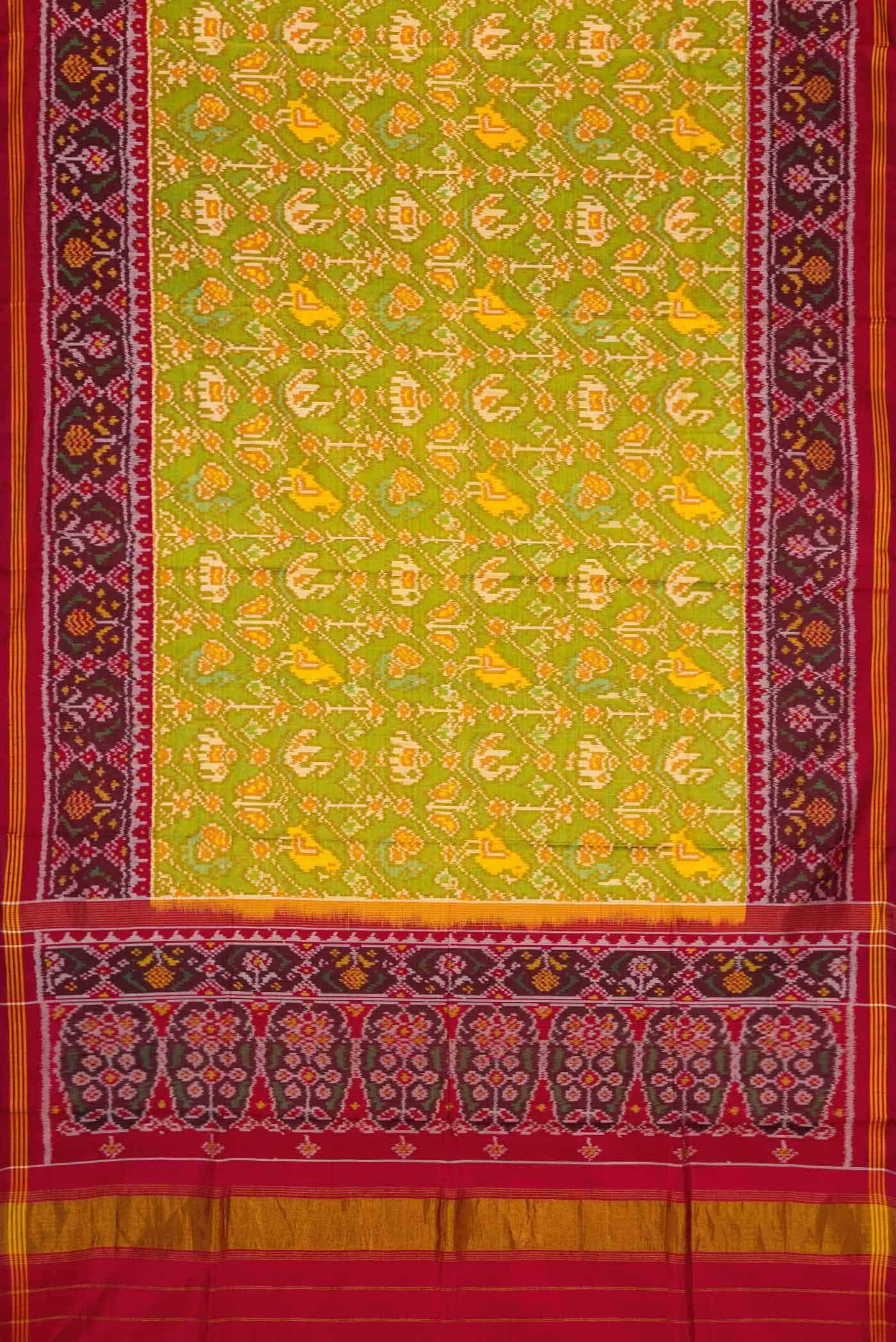 Green Dual Tone Rajkot Patola Silk Saree