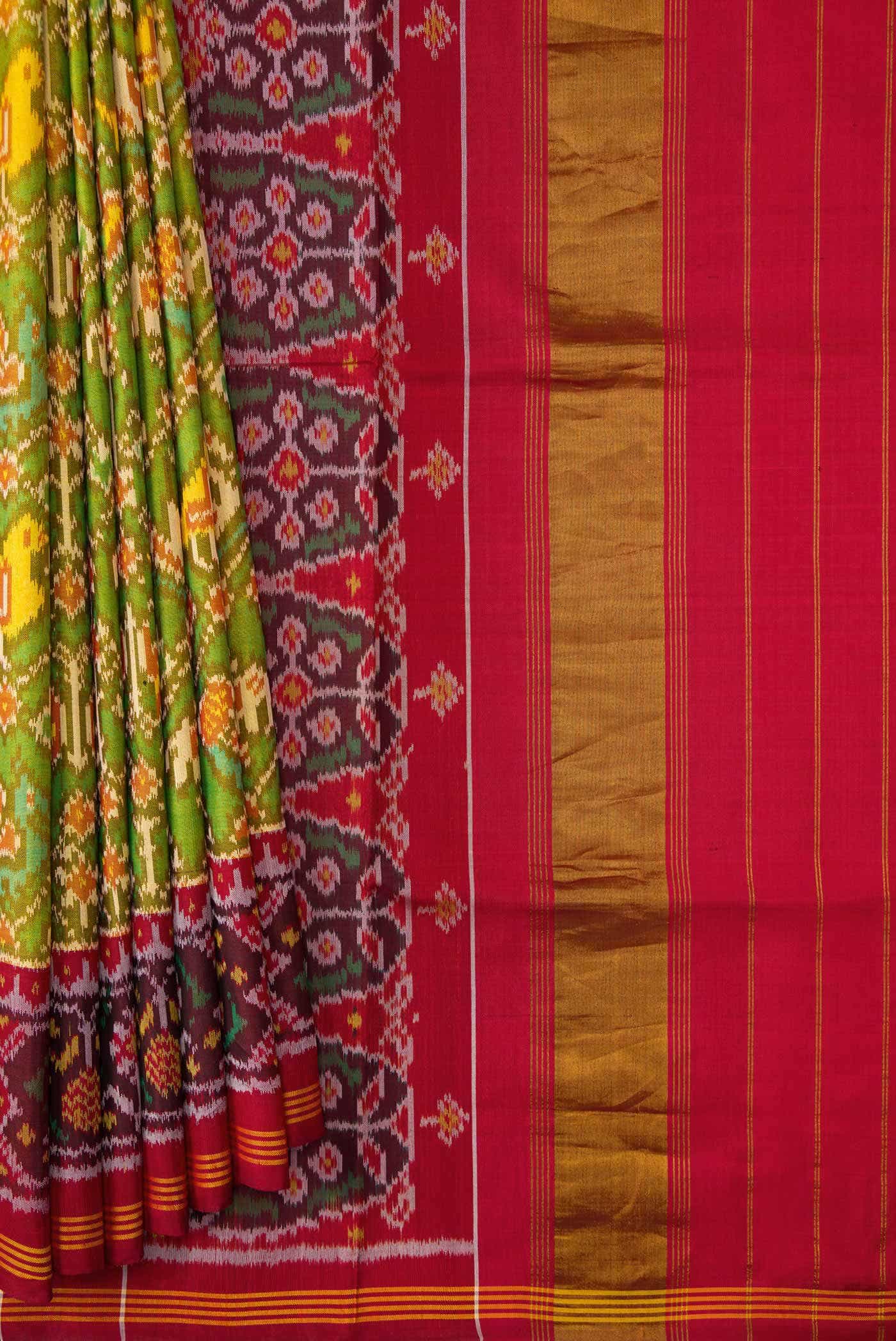 Green Dual Tone Rajkot Patola Silk Saree