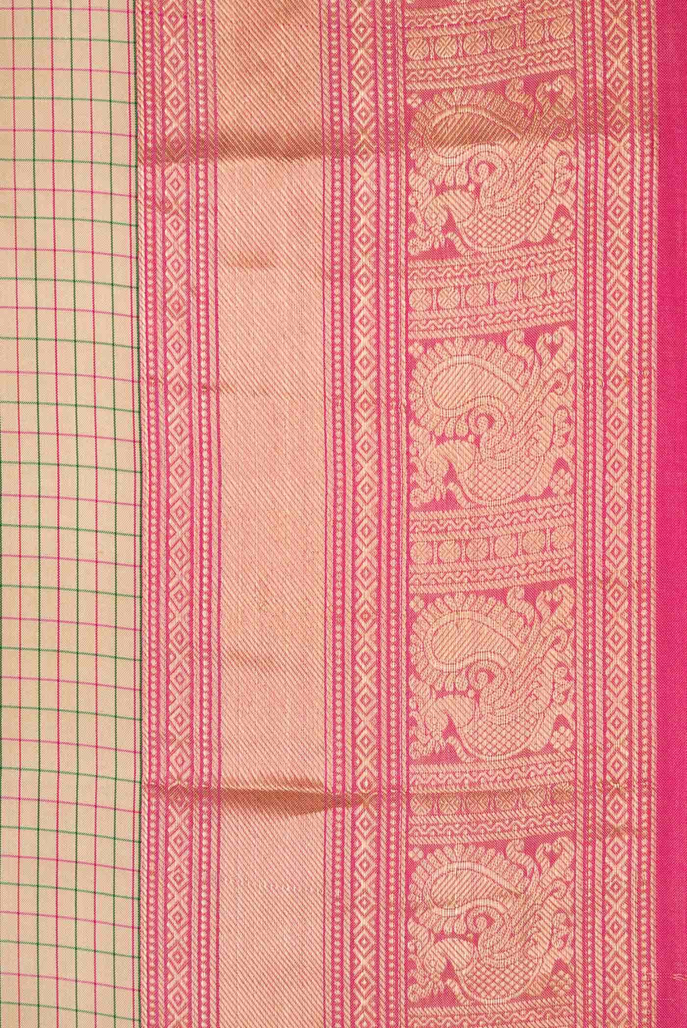 Beige Dual Tone Kanchipuram Silk Saree