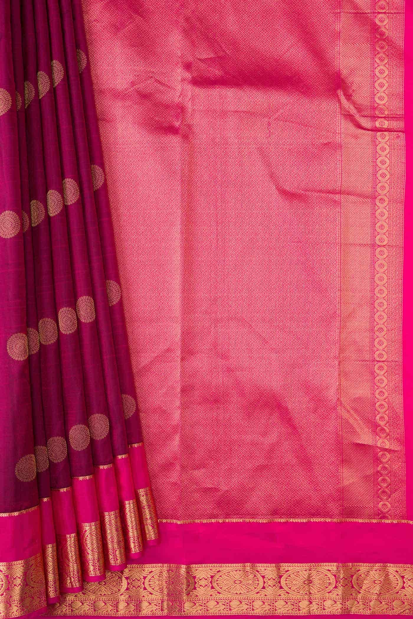 Magenta Dual Tone Kanchipuram Silk Saree