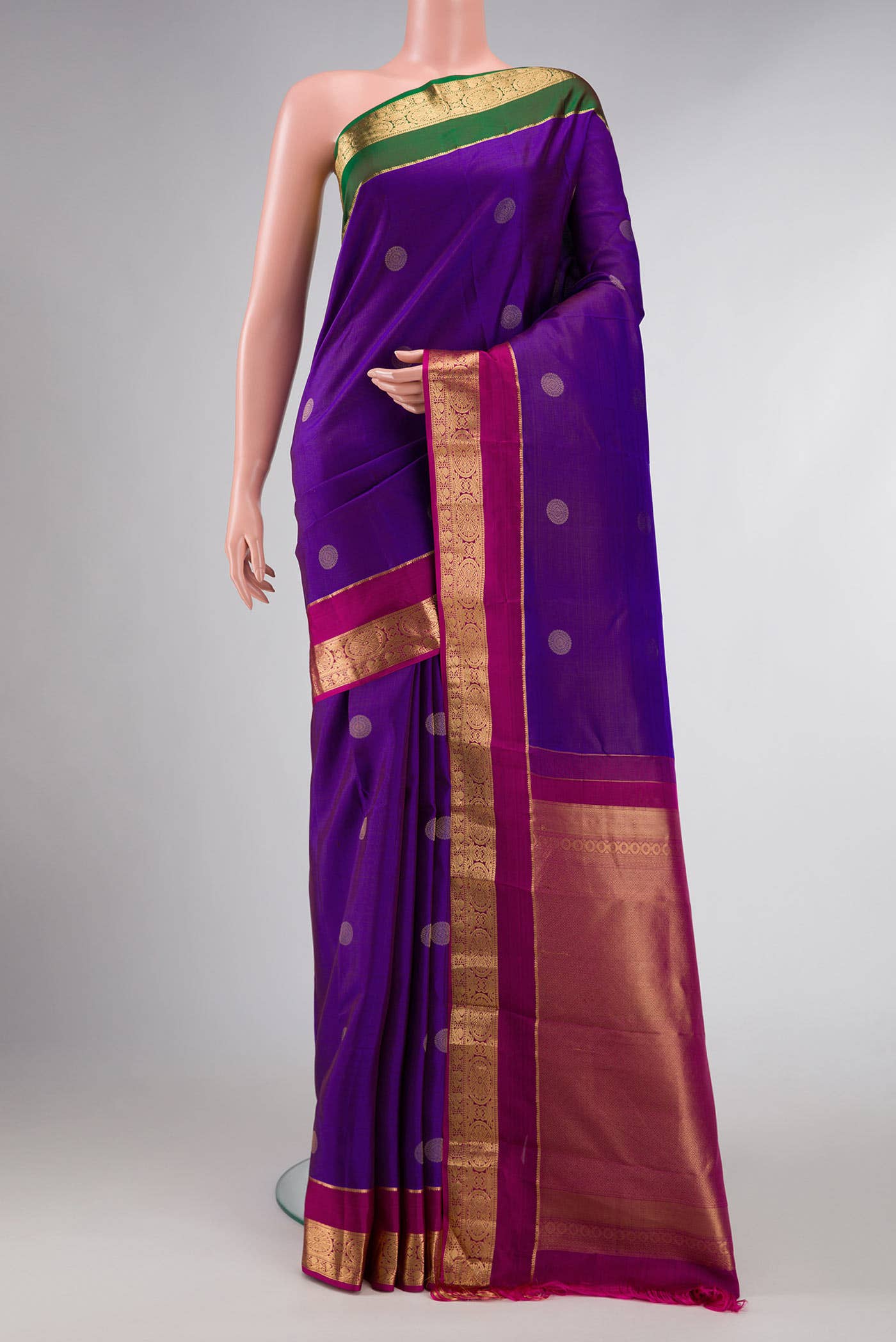 Royal Blue Dual Tone Kanchipuram Silk Saree