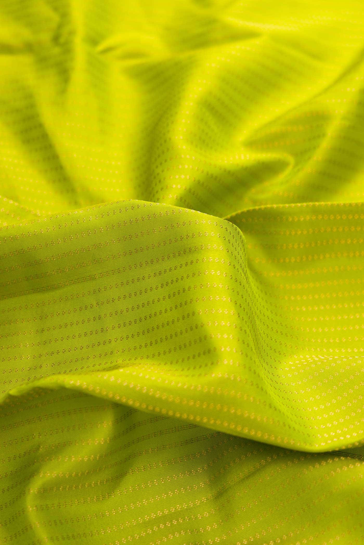 Parrot Green Dual Tone Kanchipuram Silk Saree