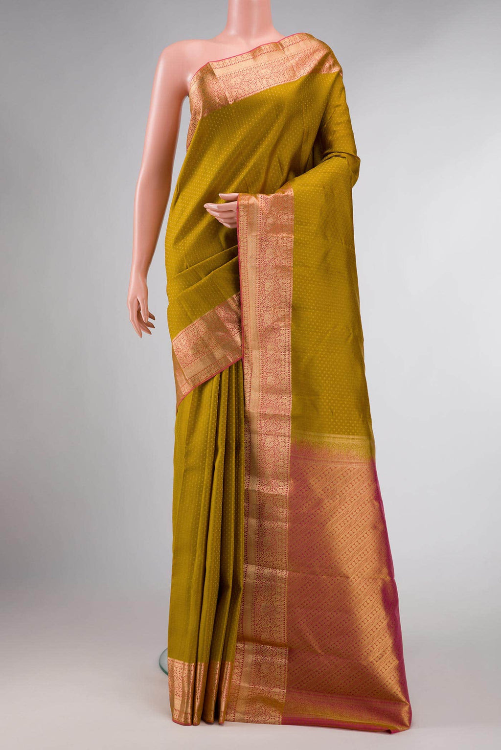Mehandi Green Dual Tone Kanchipuram Silk Saree