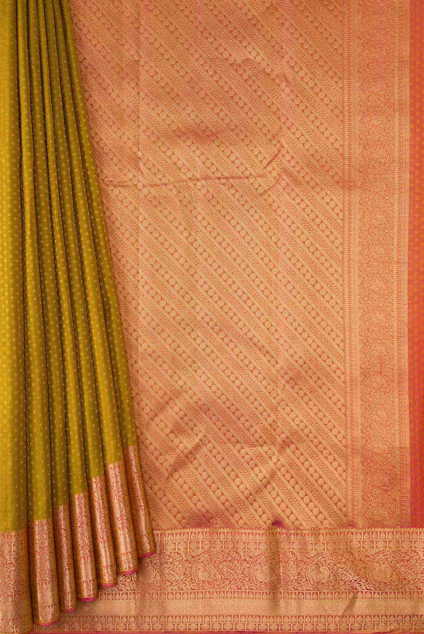 Mehandi Green Dual Tone Kanchipuram Silk Saree