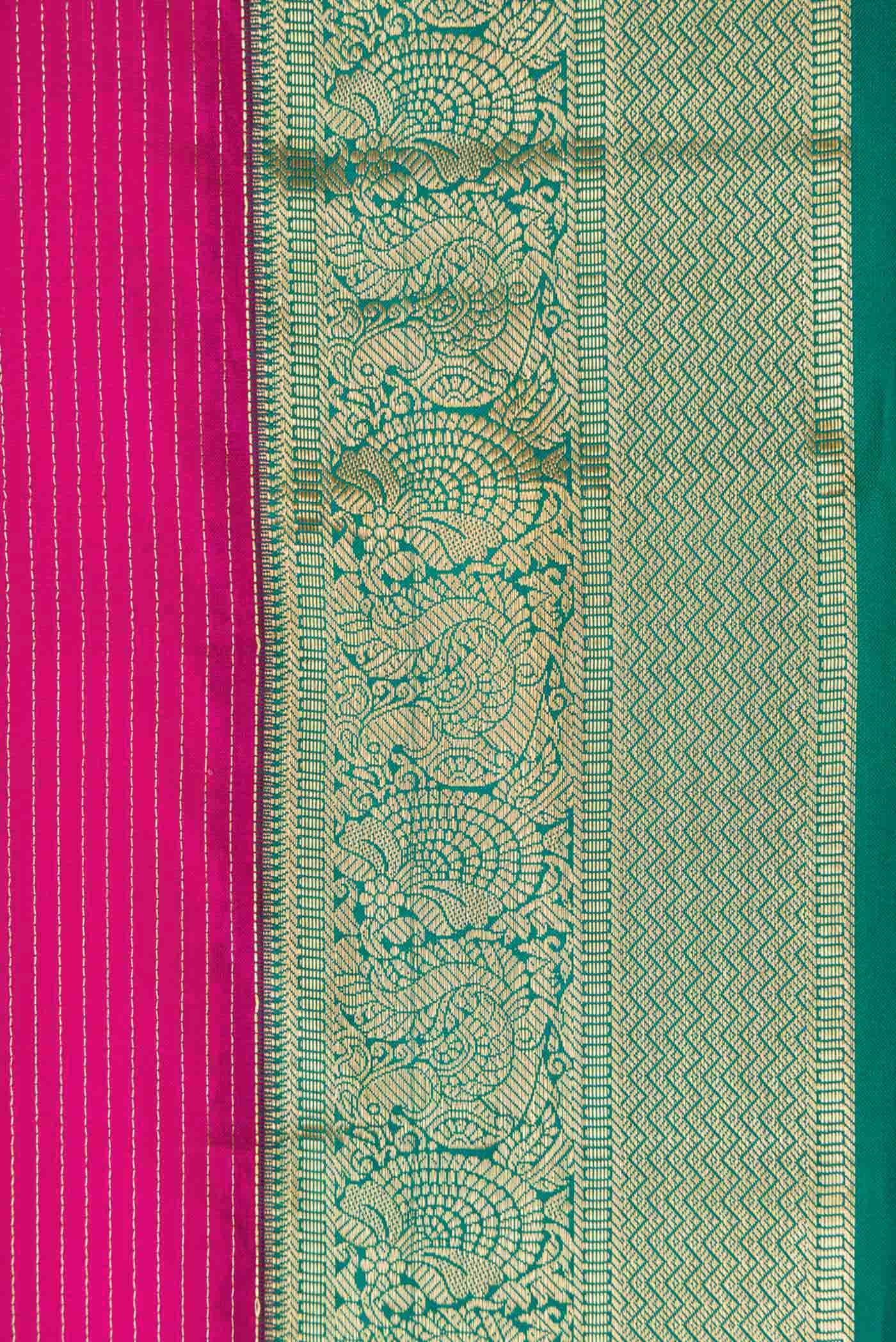 Dark Pink Dual Tone Kanchipuram Silk Saree