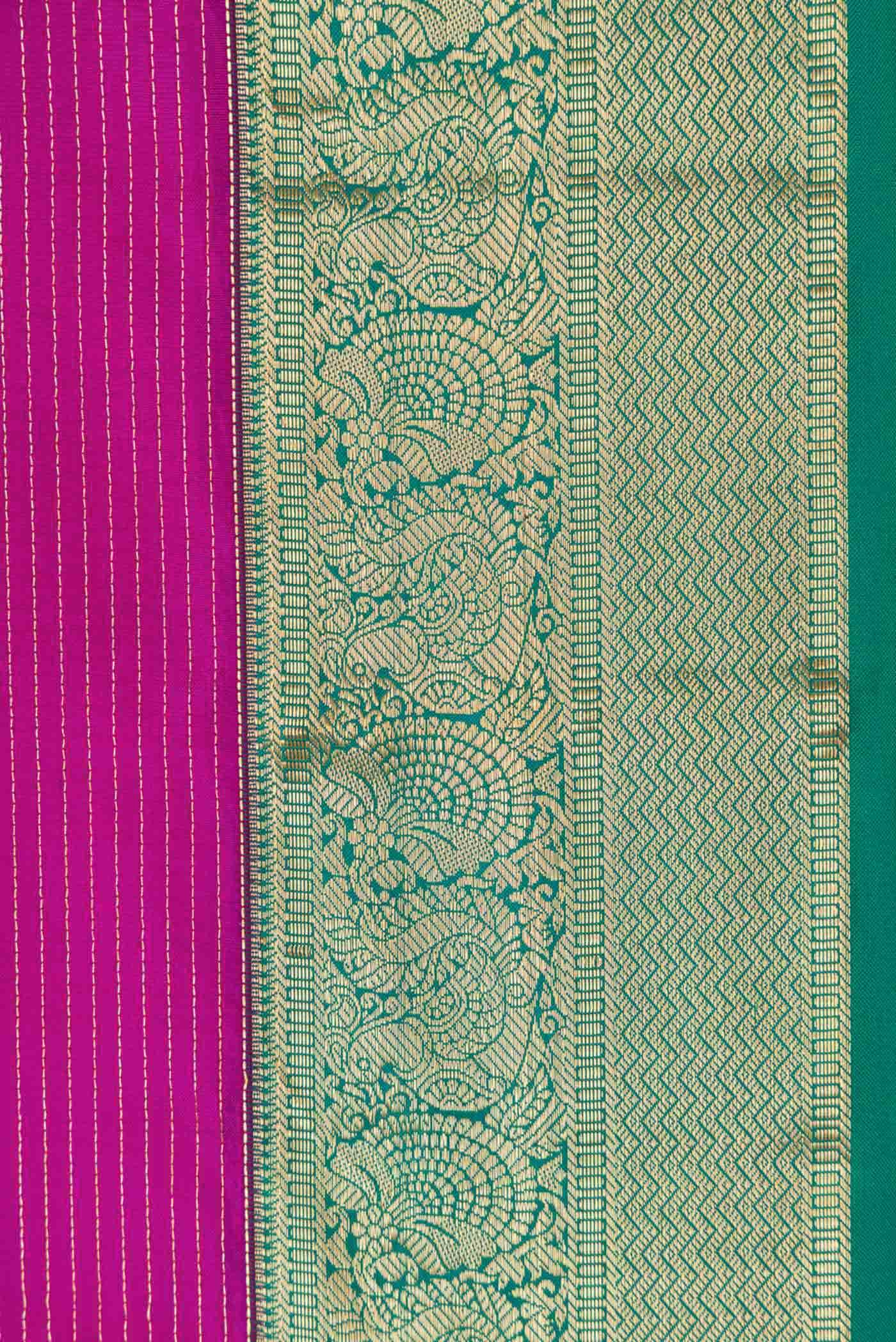 Dark Pink Dual Tone Kanchipuram Silk Saree
