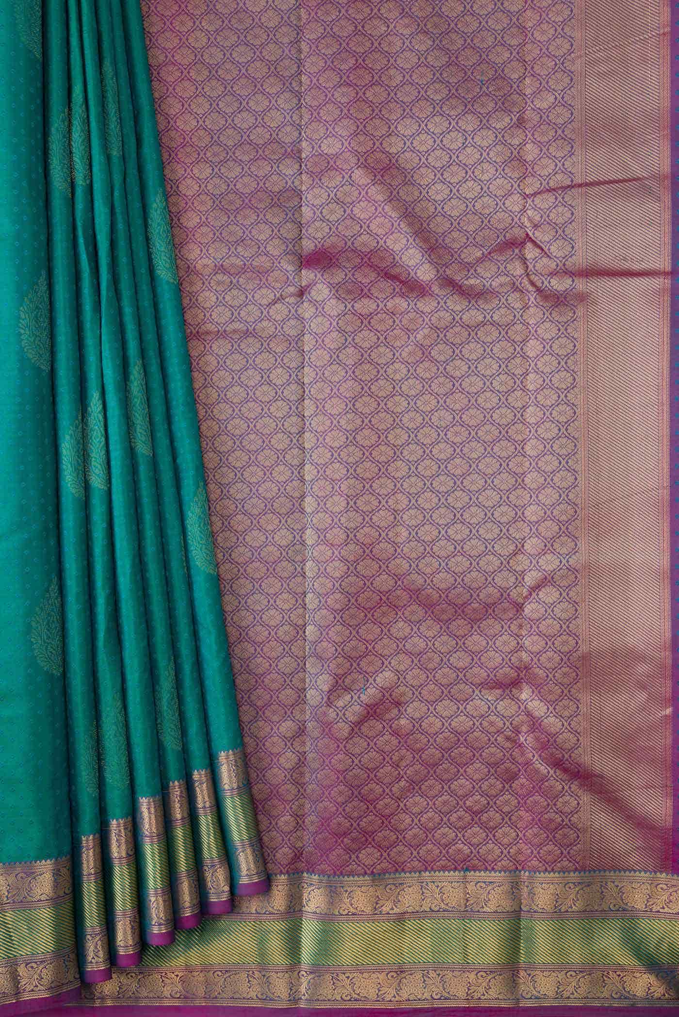 Green Dual Tone Kanchipuram Silk Saree
