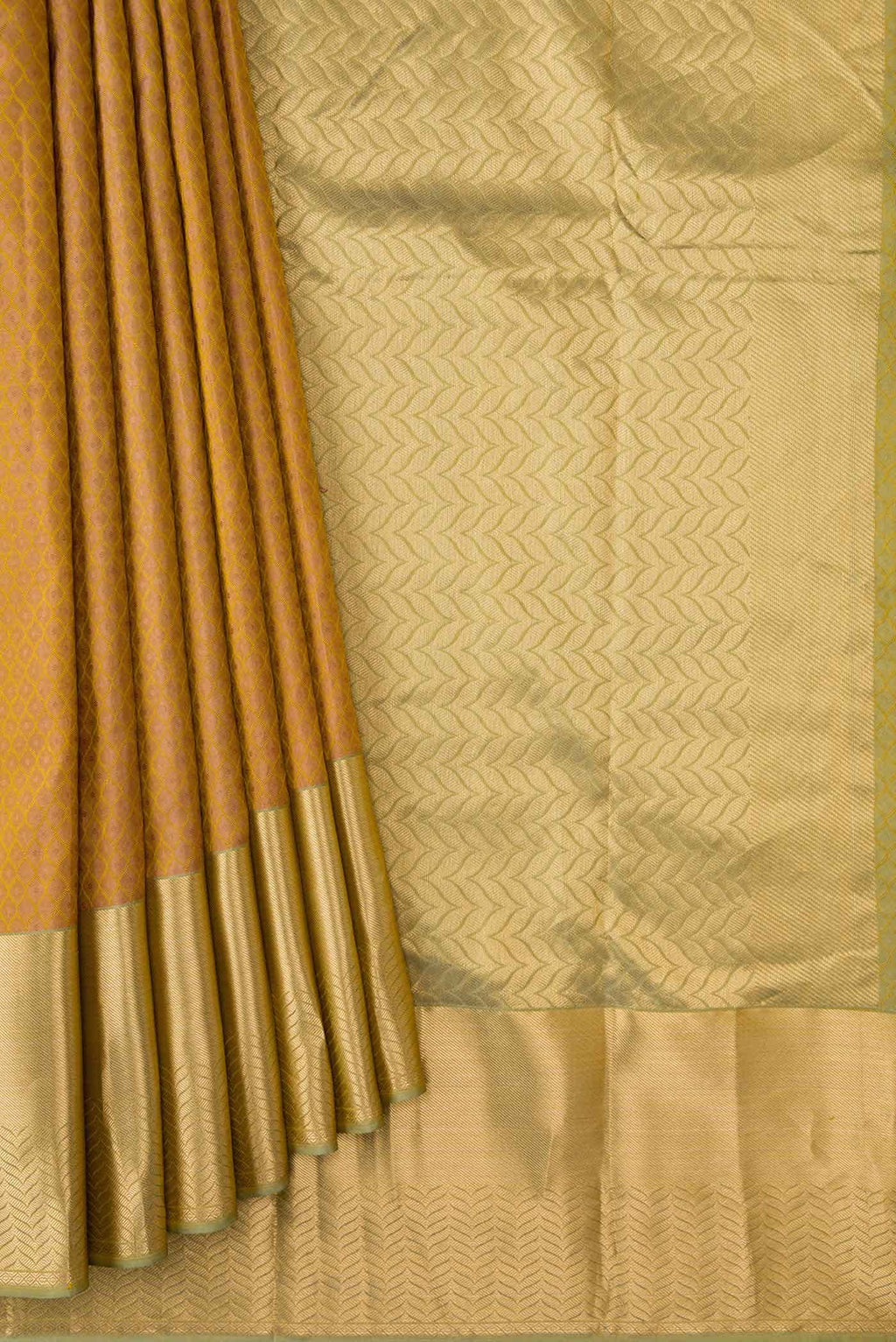 Brown Dual Tone Kanchipuram Silk Saree