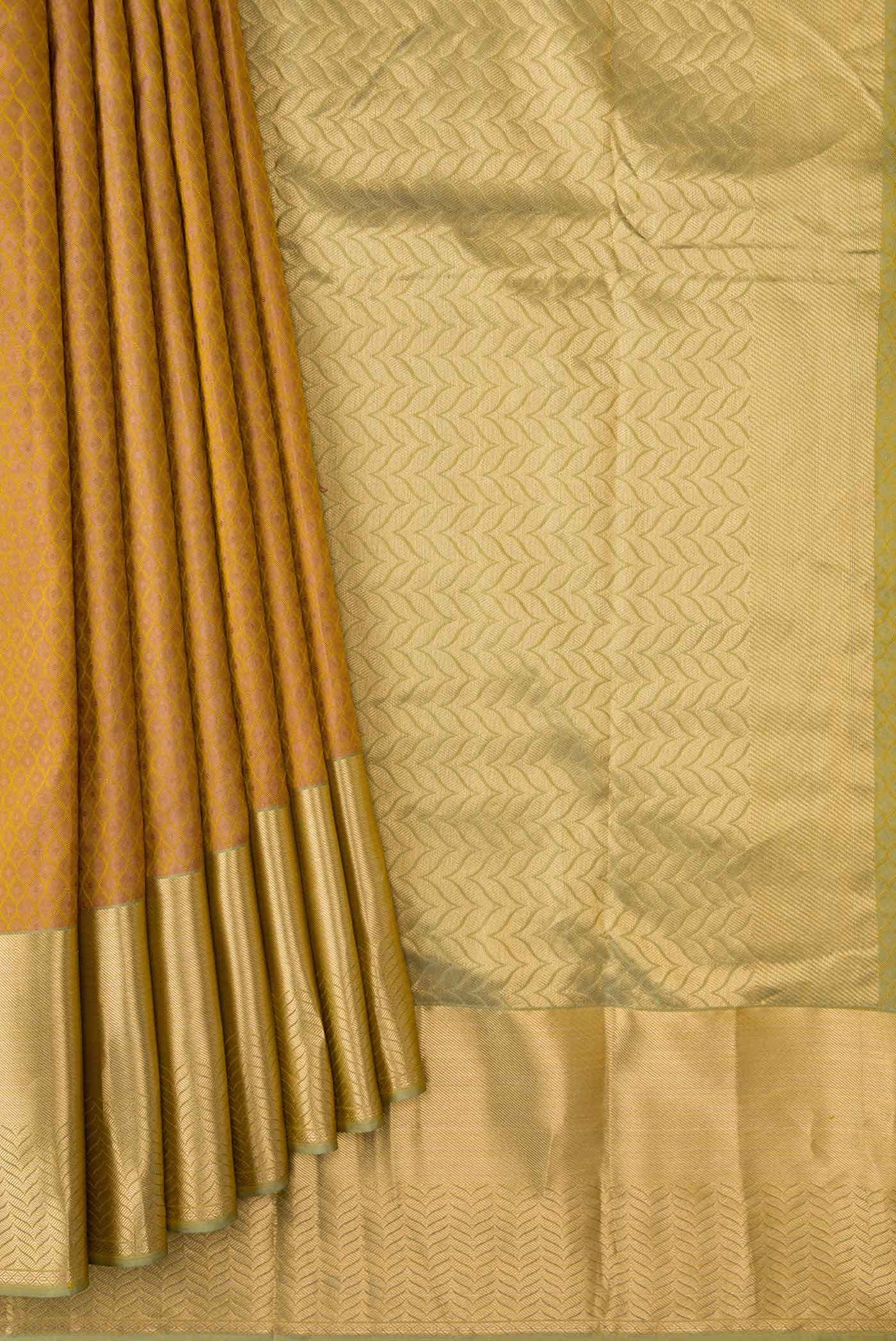 Brown Dual Tone Kanchipuram Silk Saree