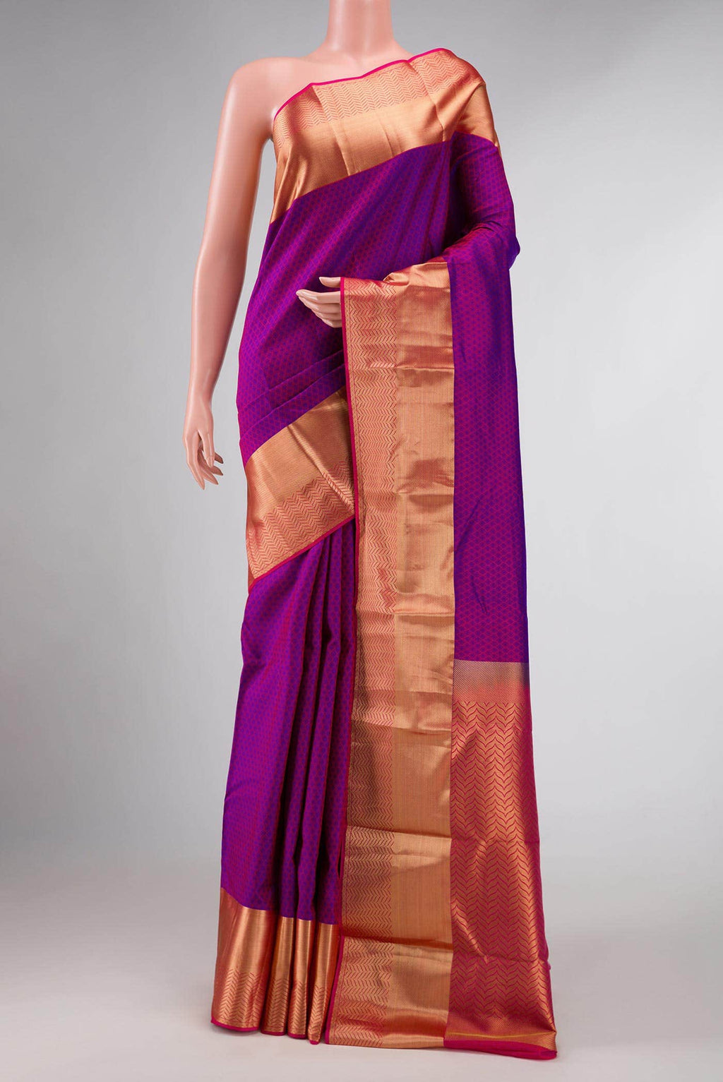 Purple Dual Tone Kanchipuram Silk Saree