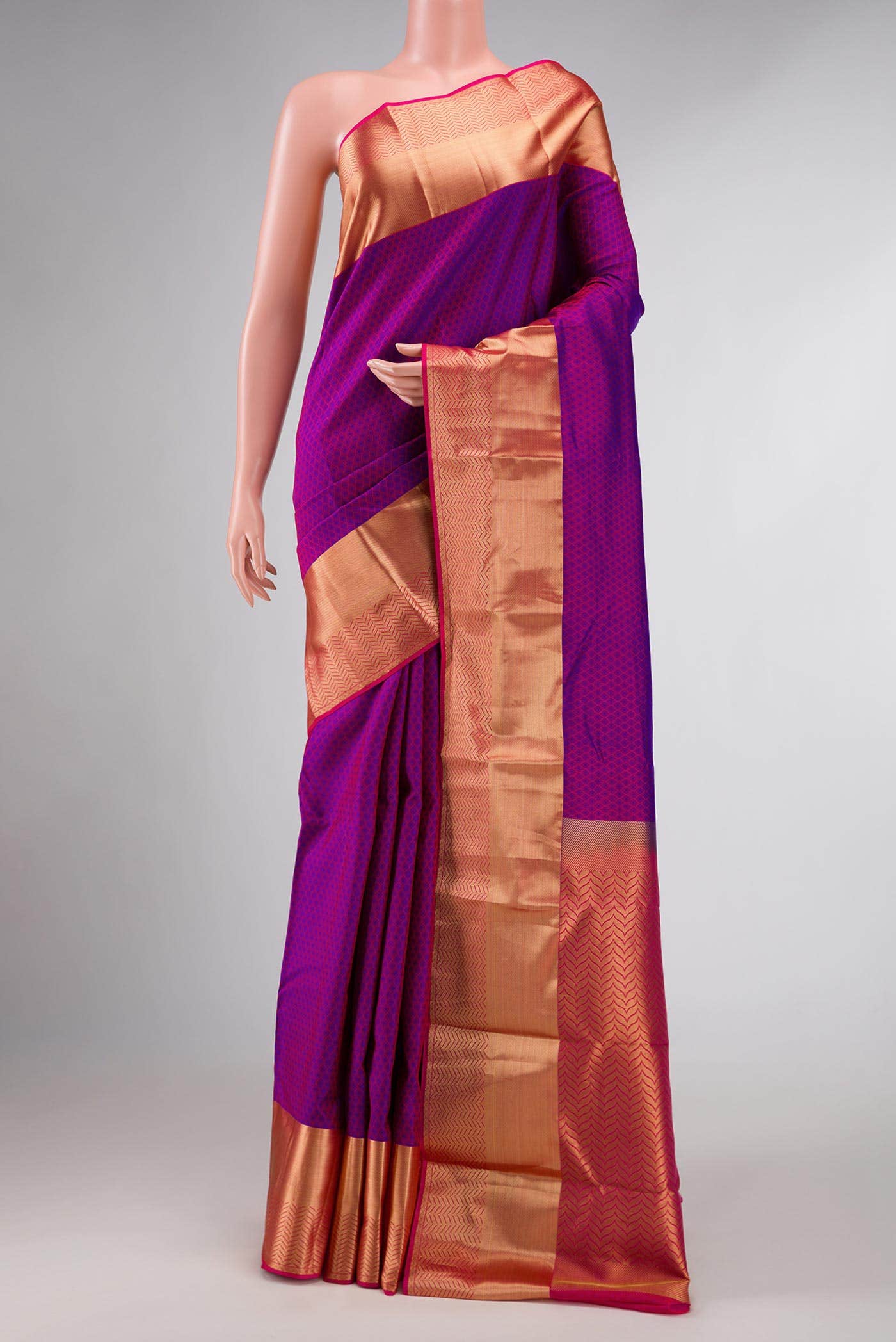Purple Dual Tone Kanchipuram Silk Saree