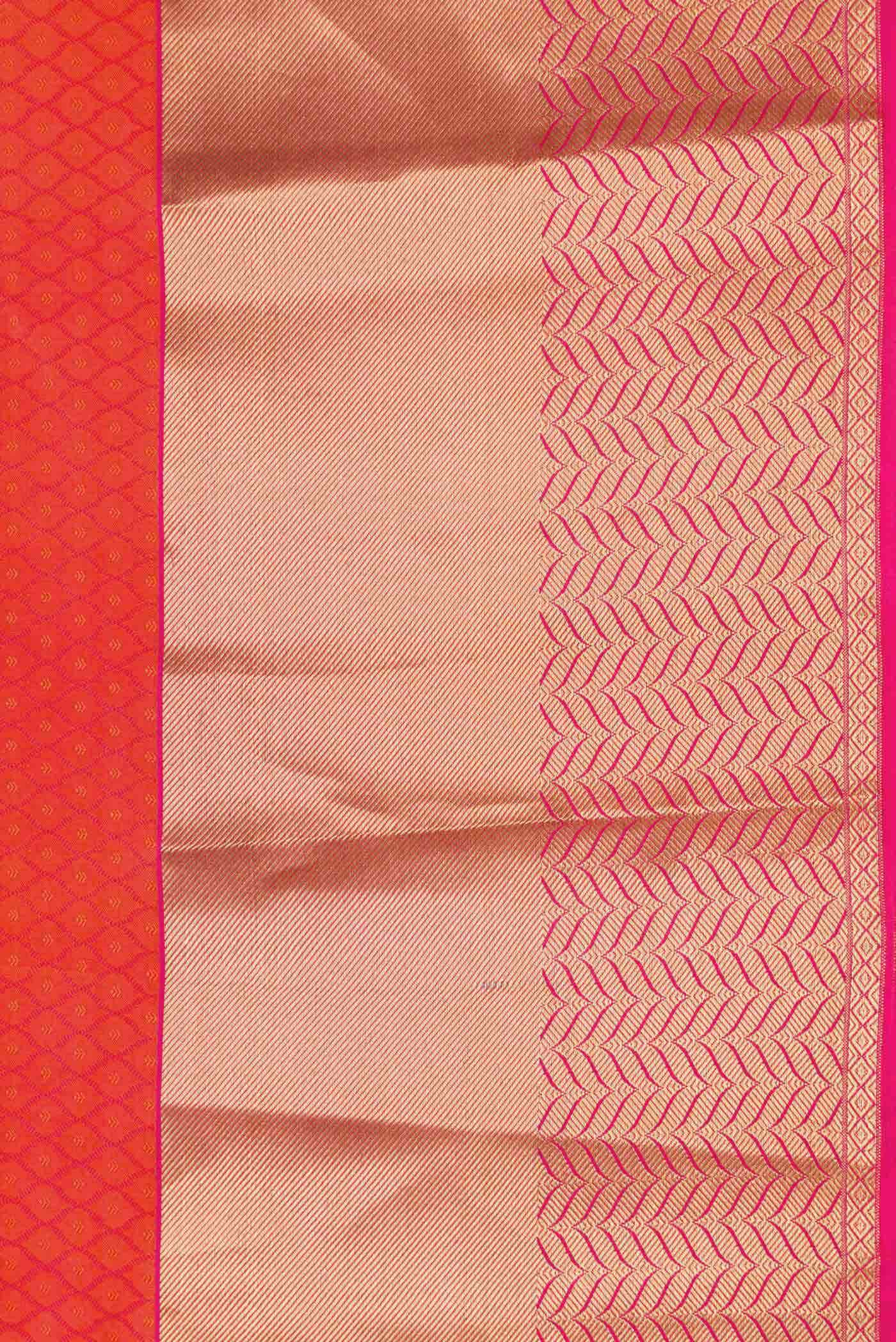 Orange Dual Tone Kanchipuram Silk Saree