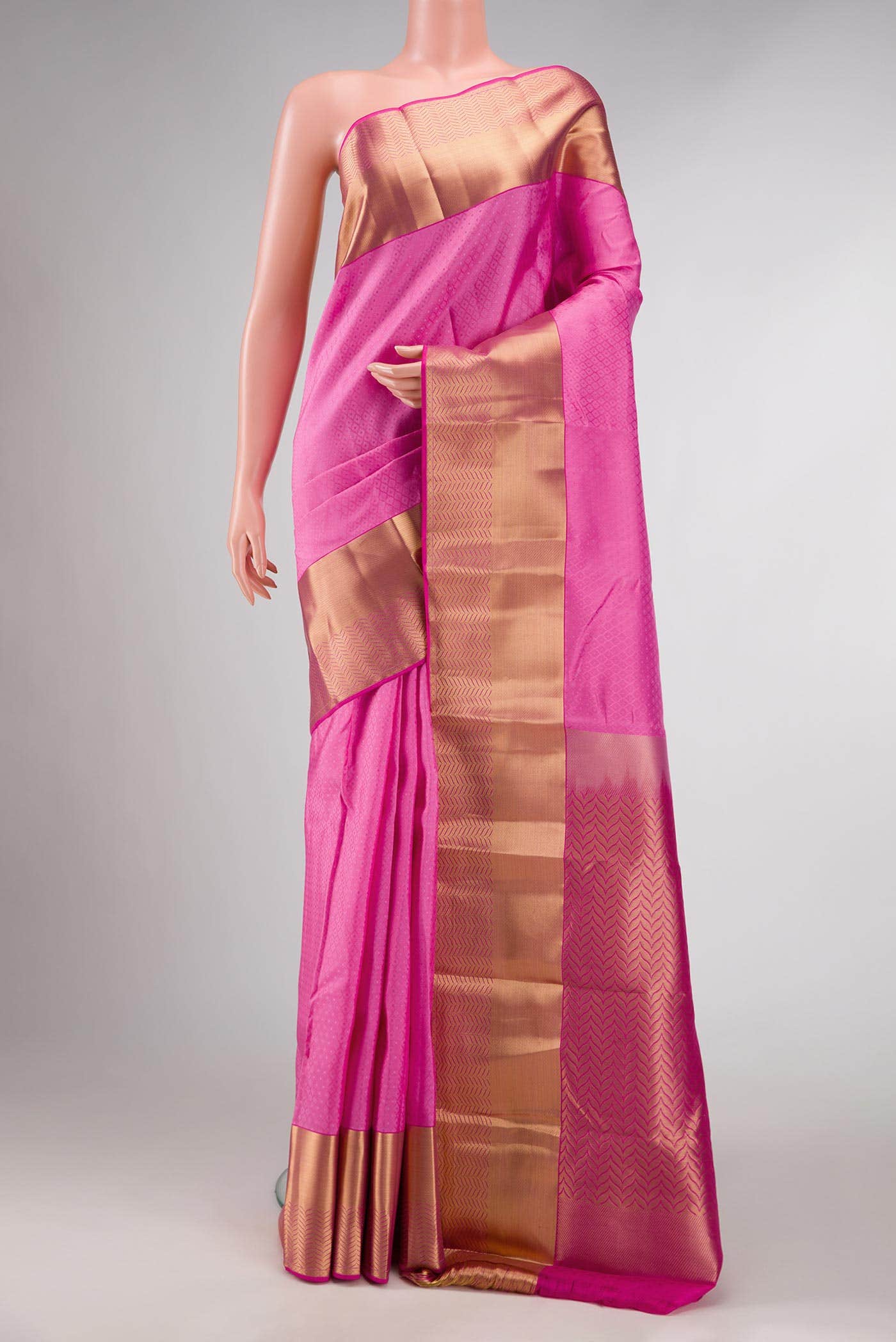 Pink Dual Tone Kanchipuram Silk Saree
