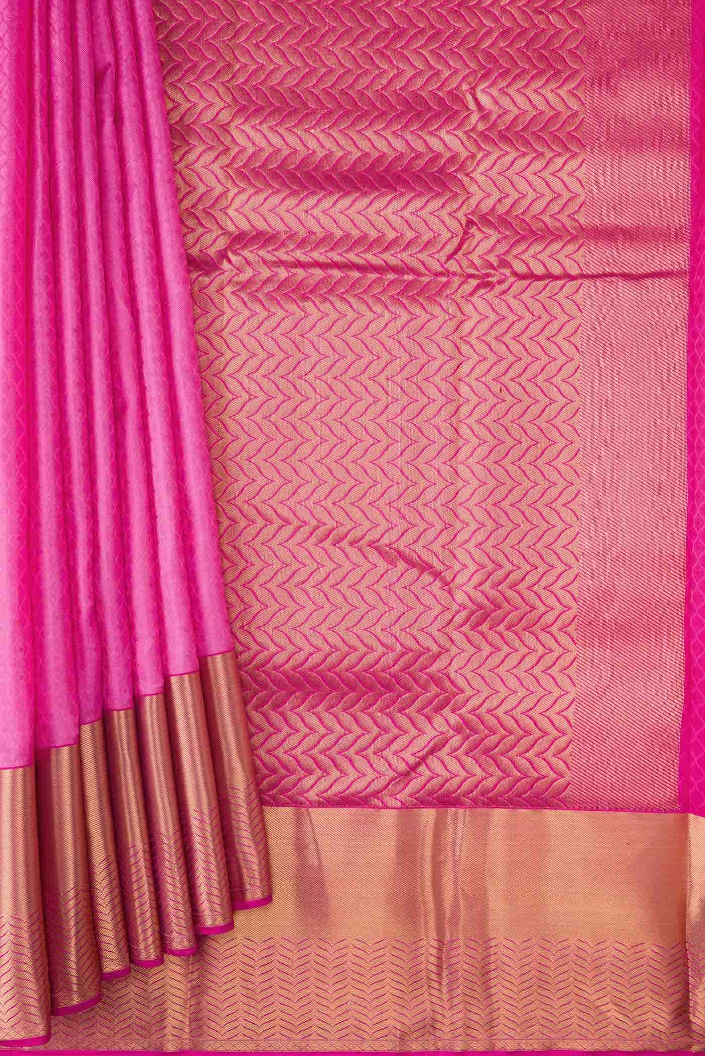 Pink Dual Tone Kanchipuram Silk Saree