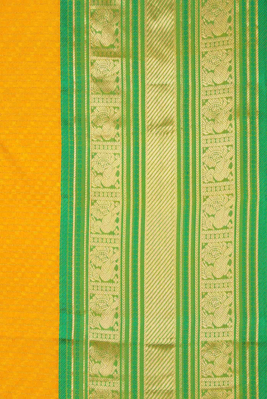 Yellow Dual Tone Kanchipuram Silk Saree