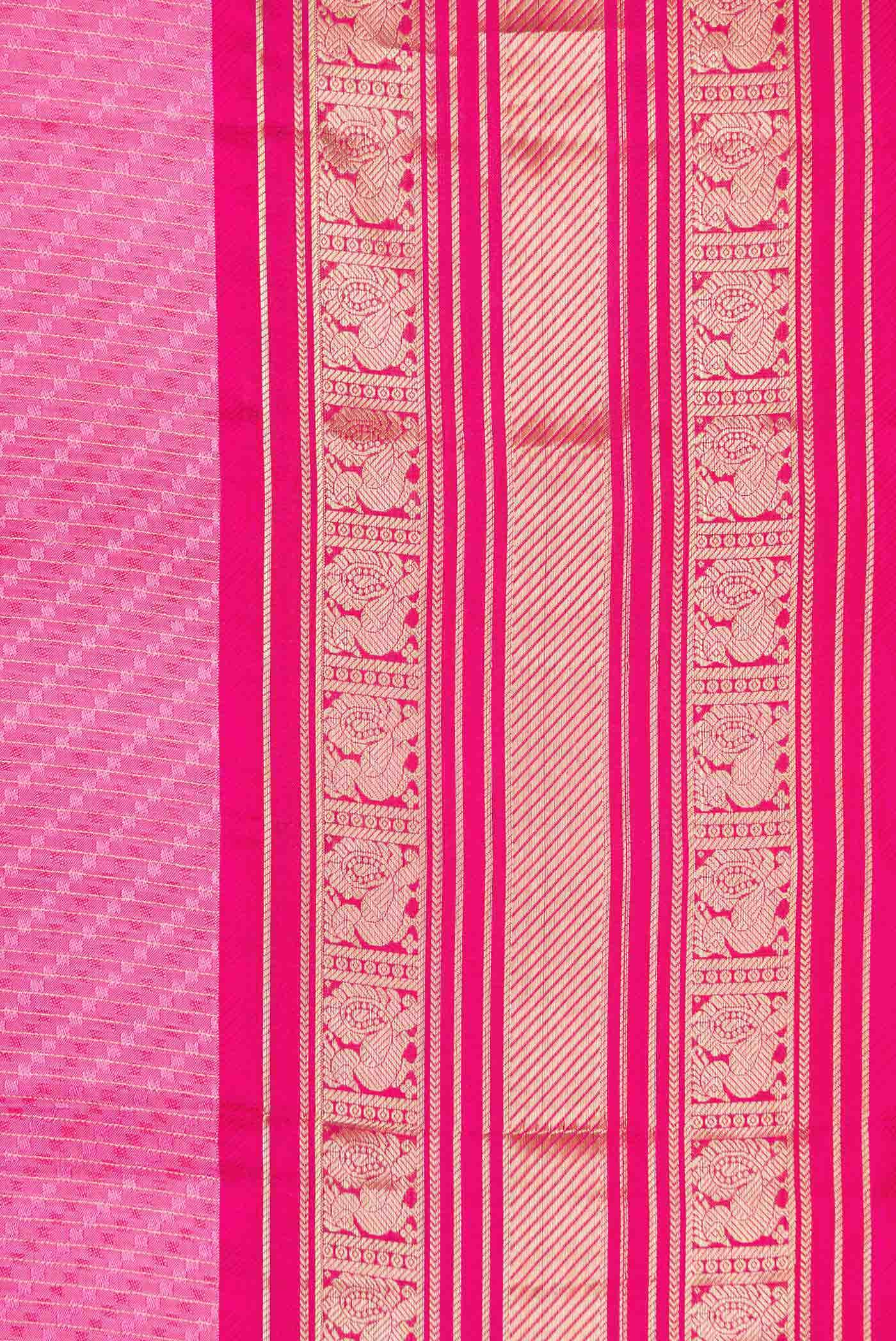 Pink Dual Tone Kanchipuram Silk Saree