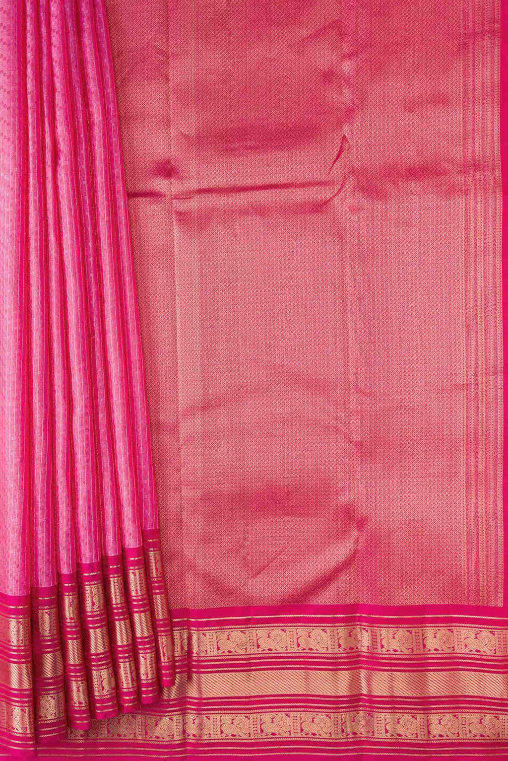 Pink Dual Tone Kanchipuram Silk Saree