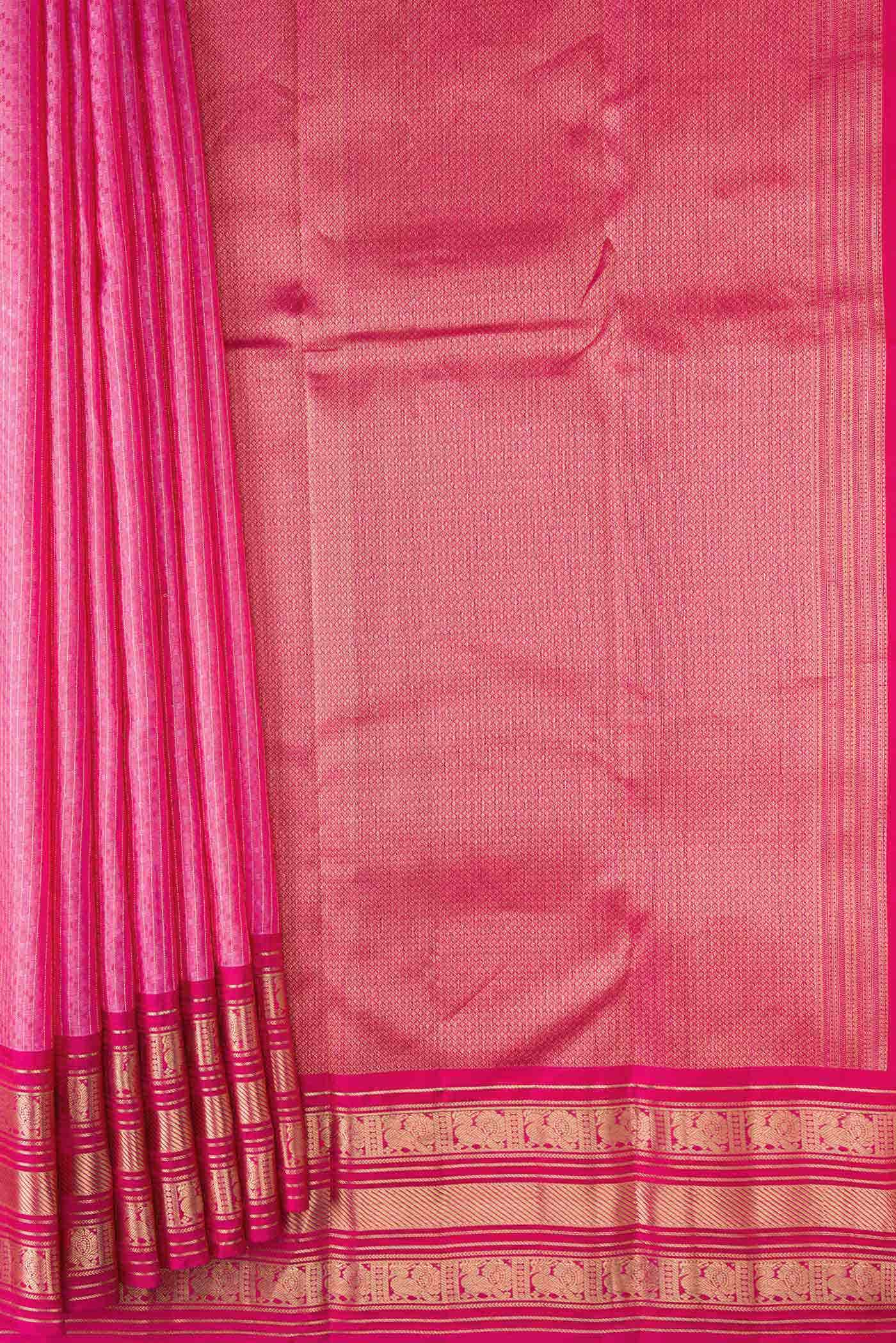Pink Dual Tone Kanchipuram Silk Saree