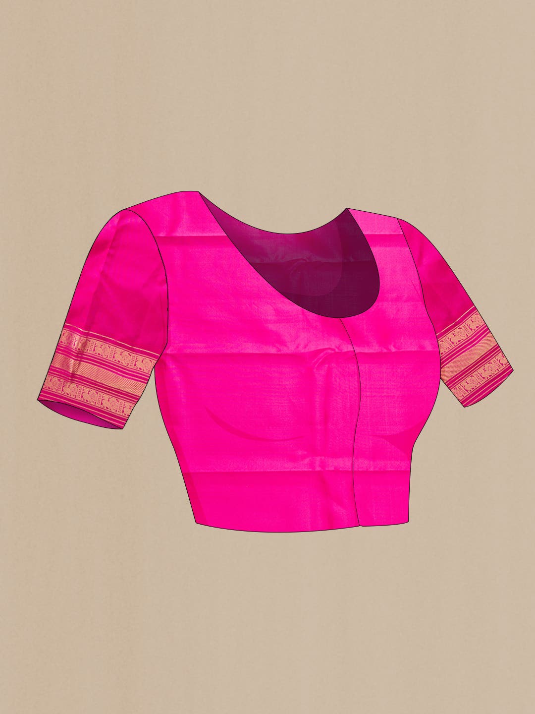 Pink Dual Tone Kanchipuram Silk Saree