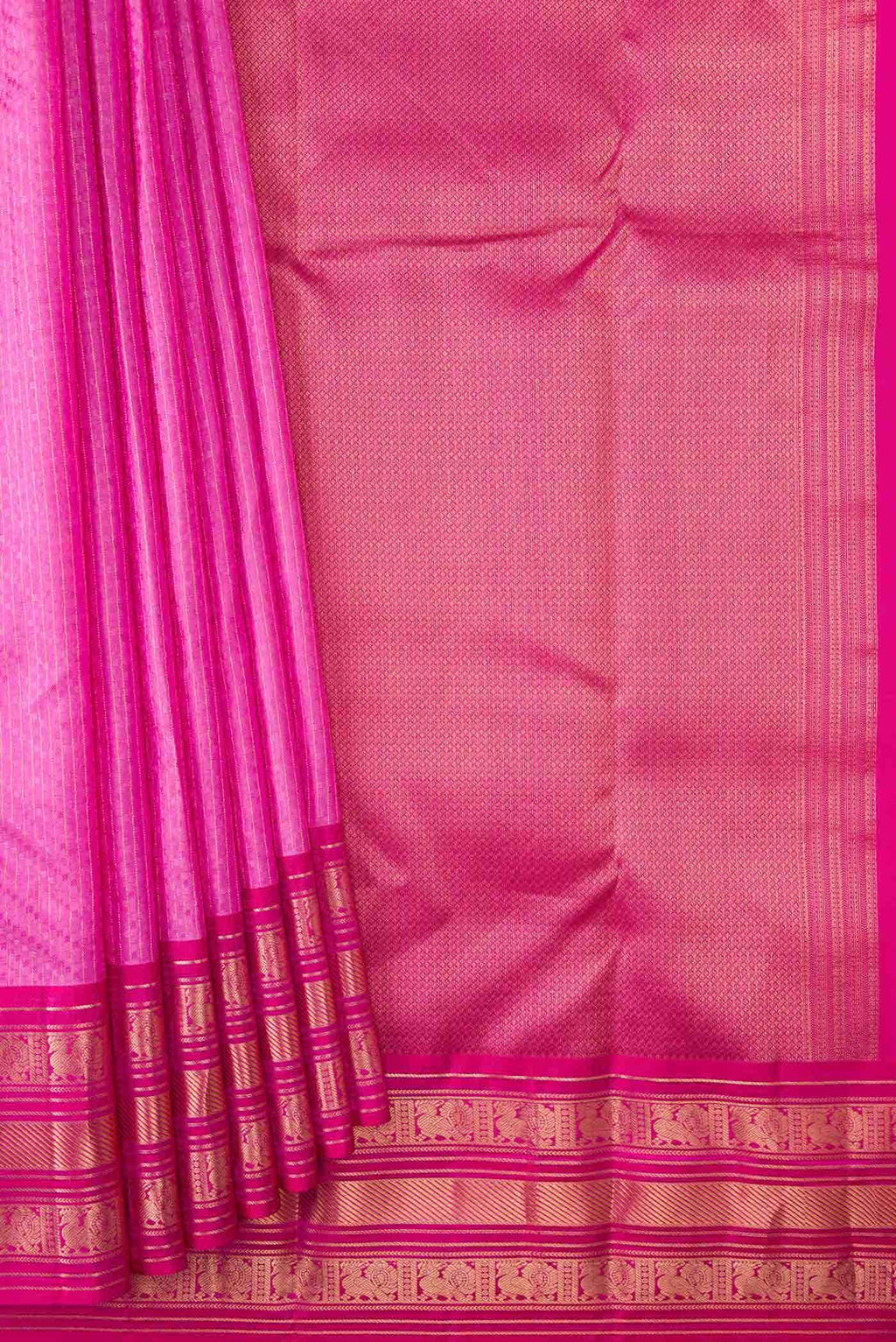Pink Dual Tone Kanchipuram Silk Saree