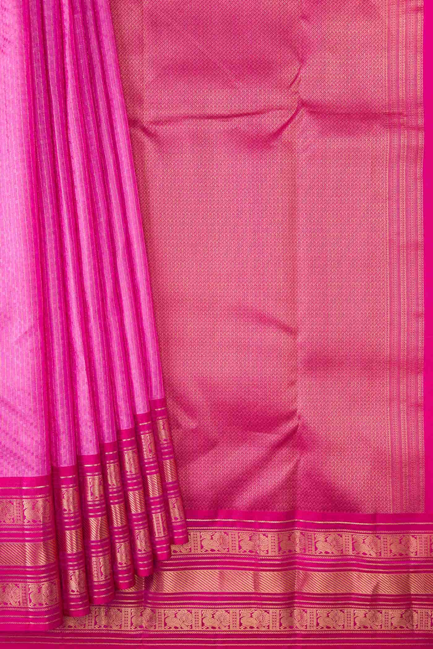 Pink Dual Tone Kanchipuram Silk Saree