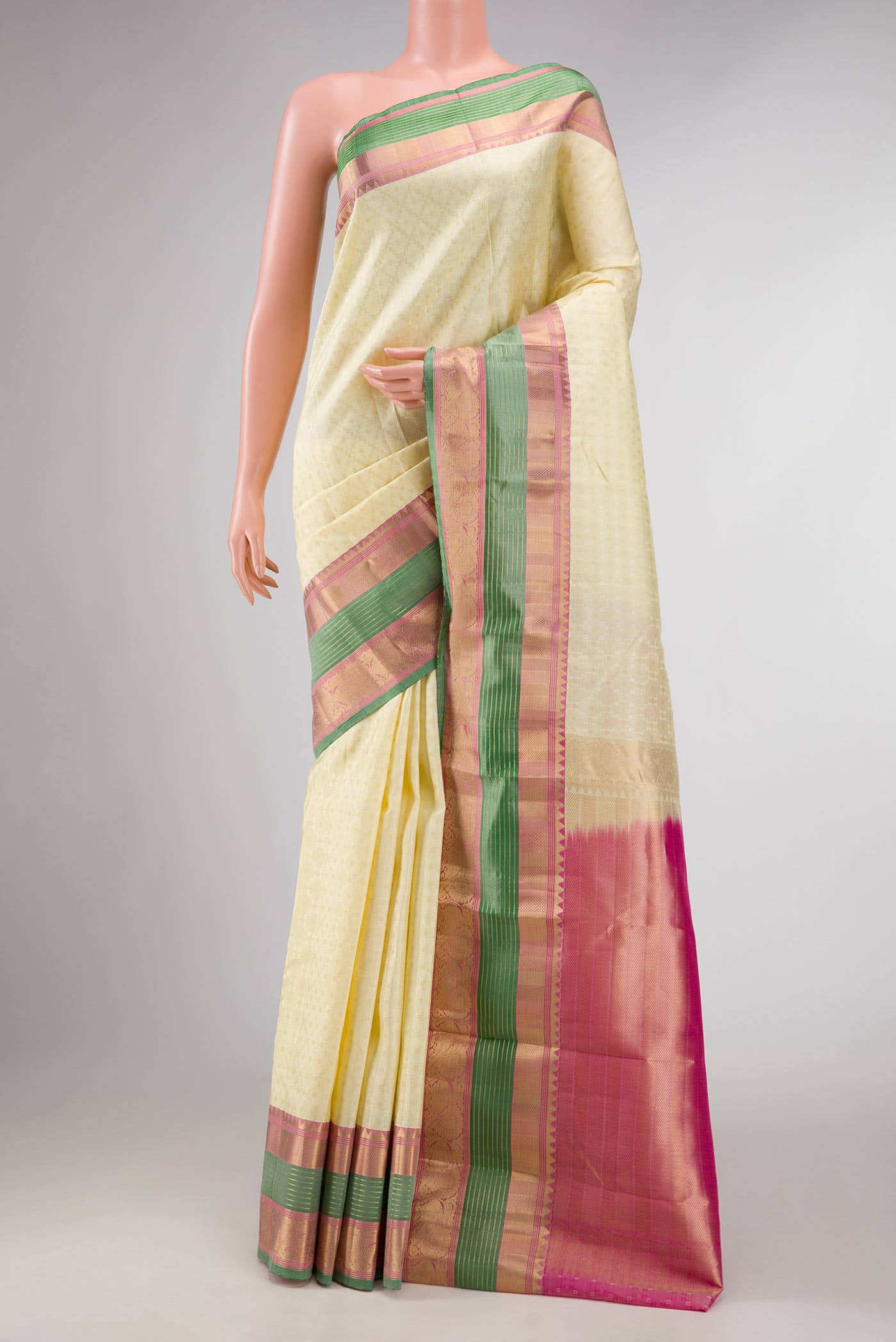Sandal Dual Tone Kanchipuram Silk Saree