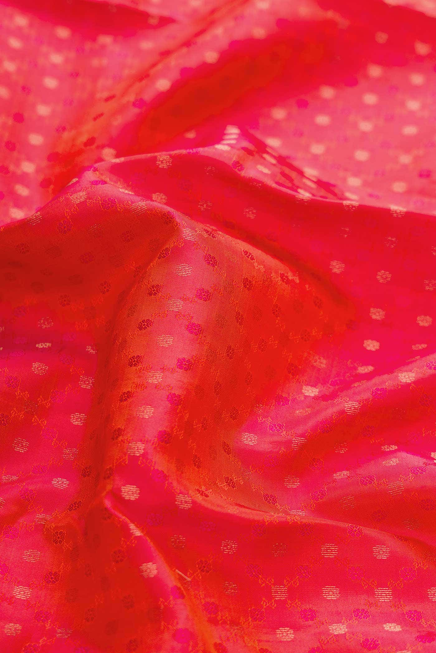 Brick Orange Dual Tone Kanchipuram Silk Saree