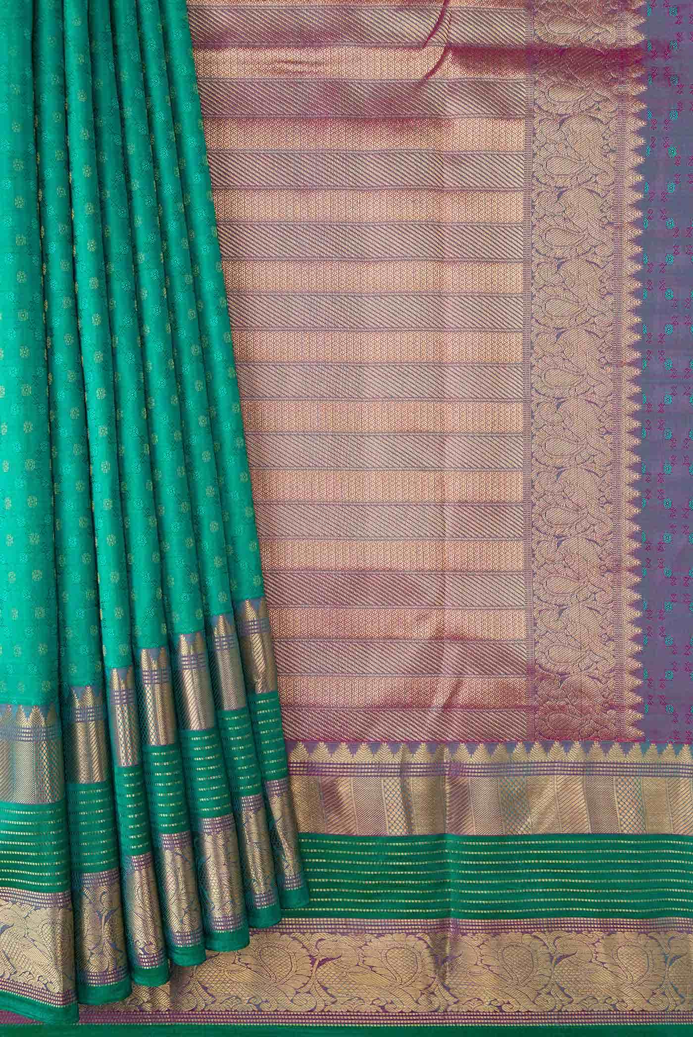 Green Dual Tone Kanchipuram Silk Saree