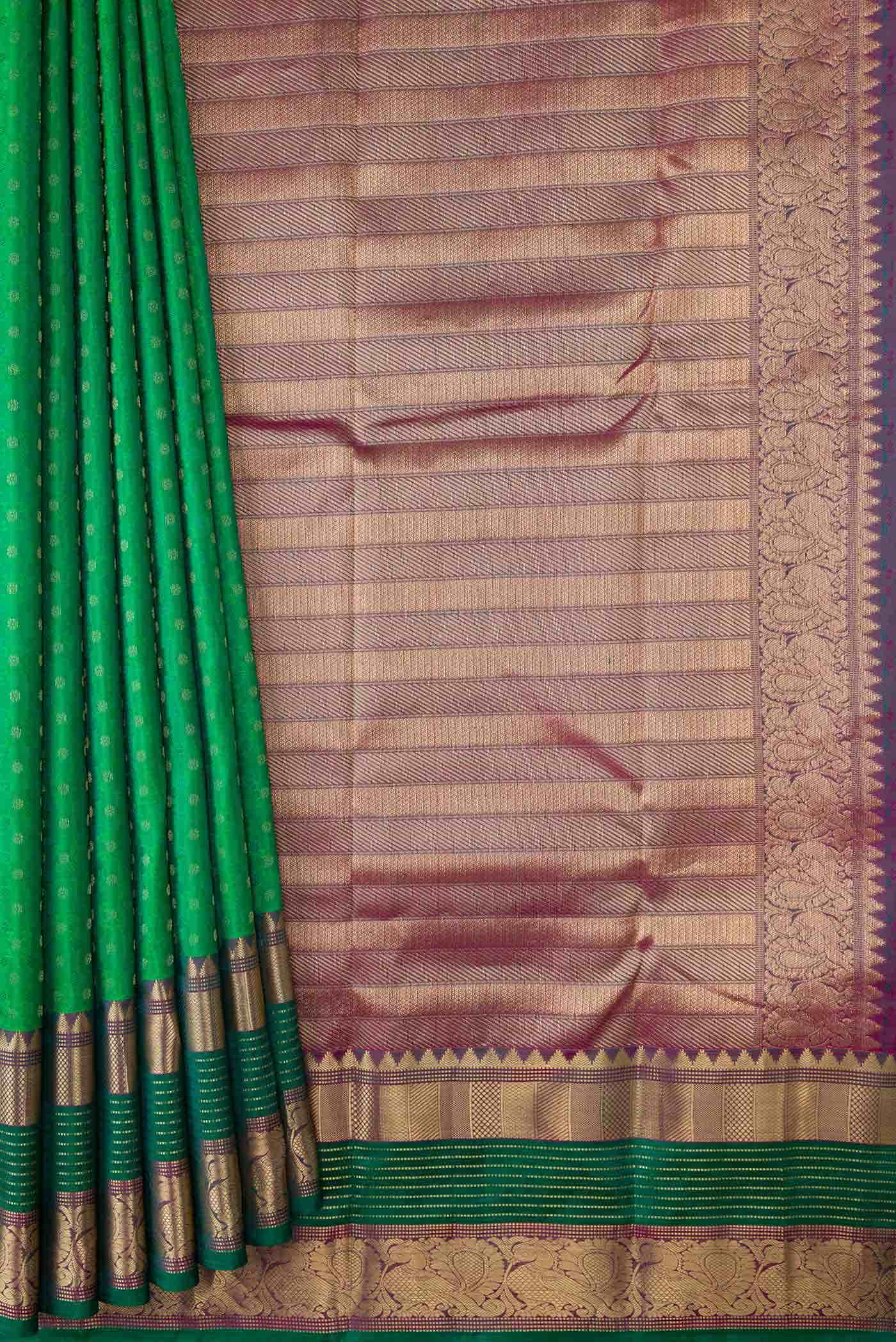 Green Dual Tone Kanchipuram Silk Saree