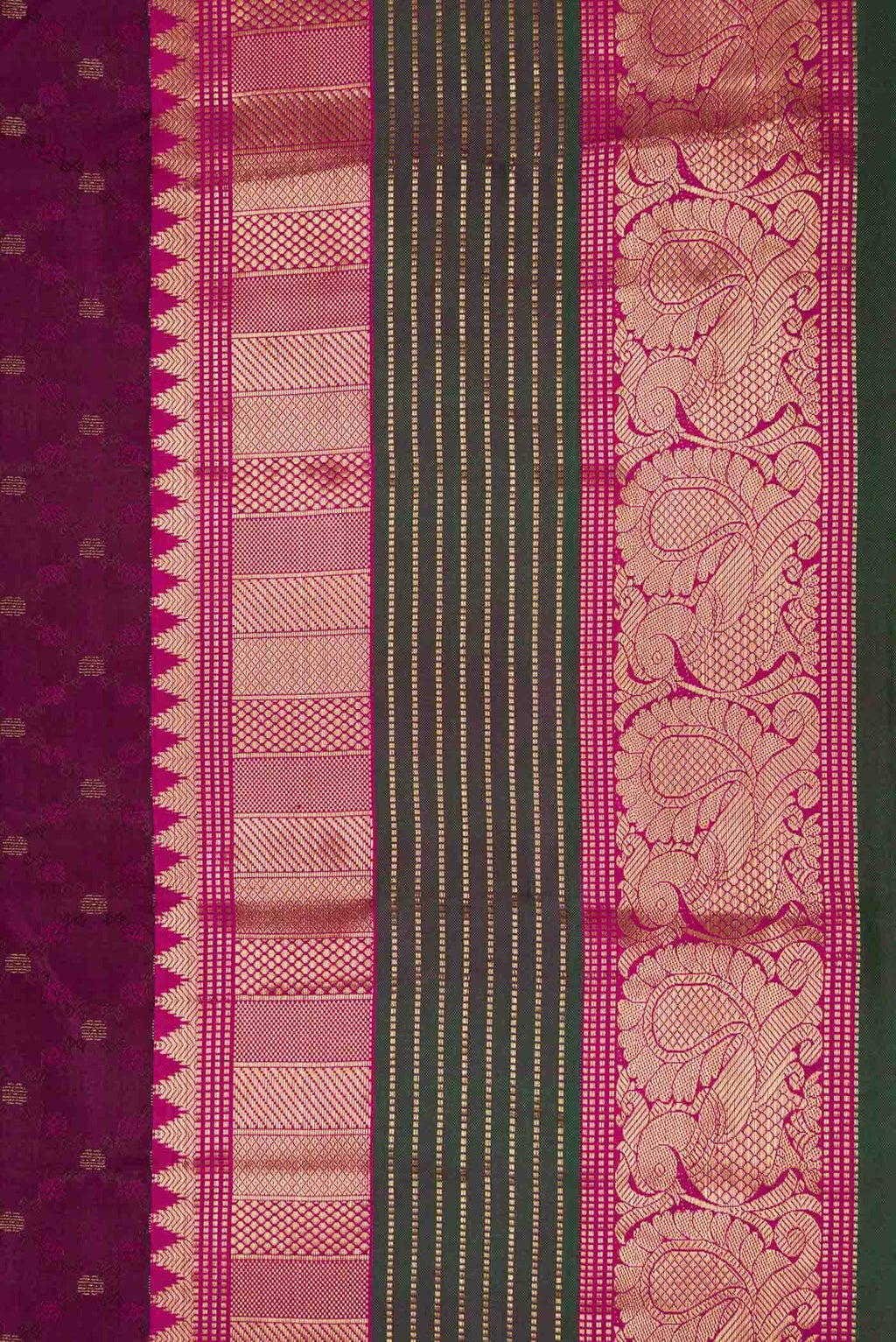 Burgundy Dual Tone Kanchipuram Silk Saree