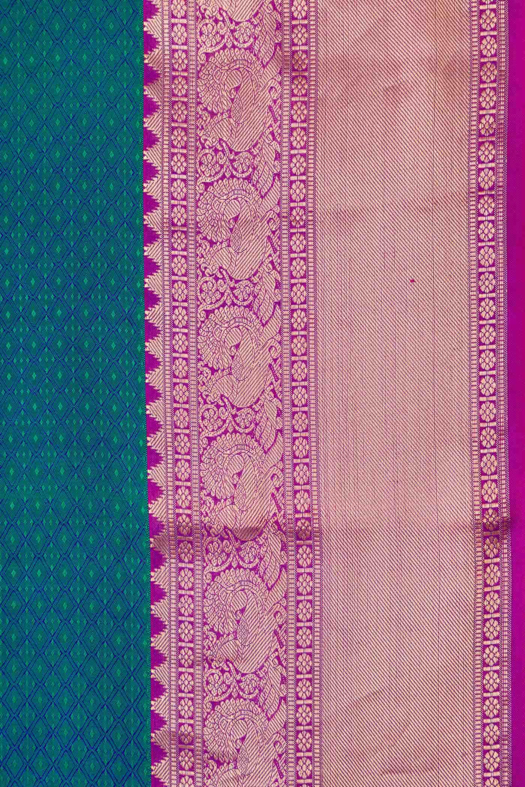 Peacock Blue Dual Tone Kanchipuram Silk Saree