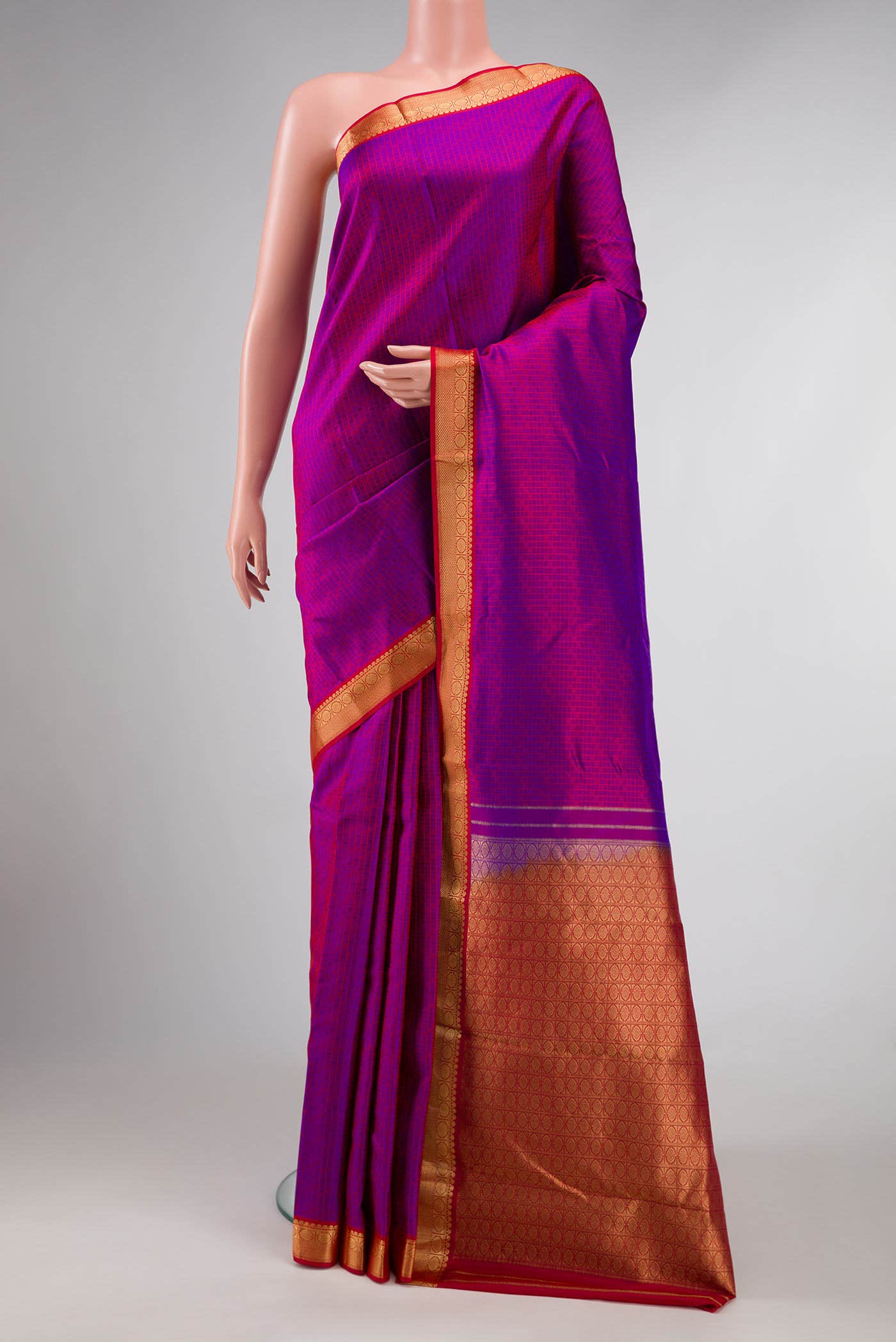Purple Dual Tone Kanchipuram Silk Saree