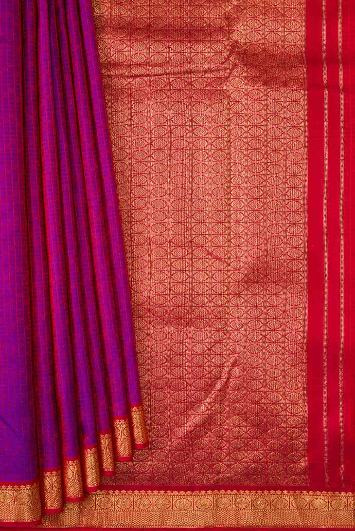 Purple Dual Tone Kanchipuram Silk Saree