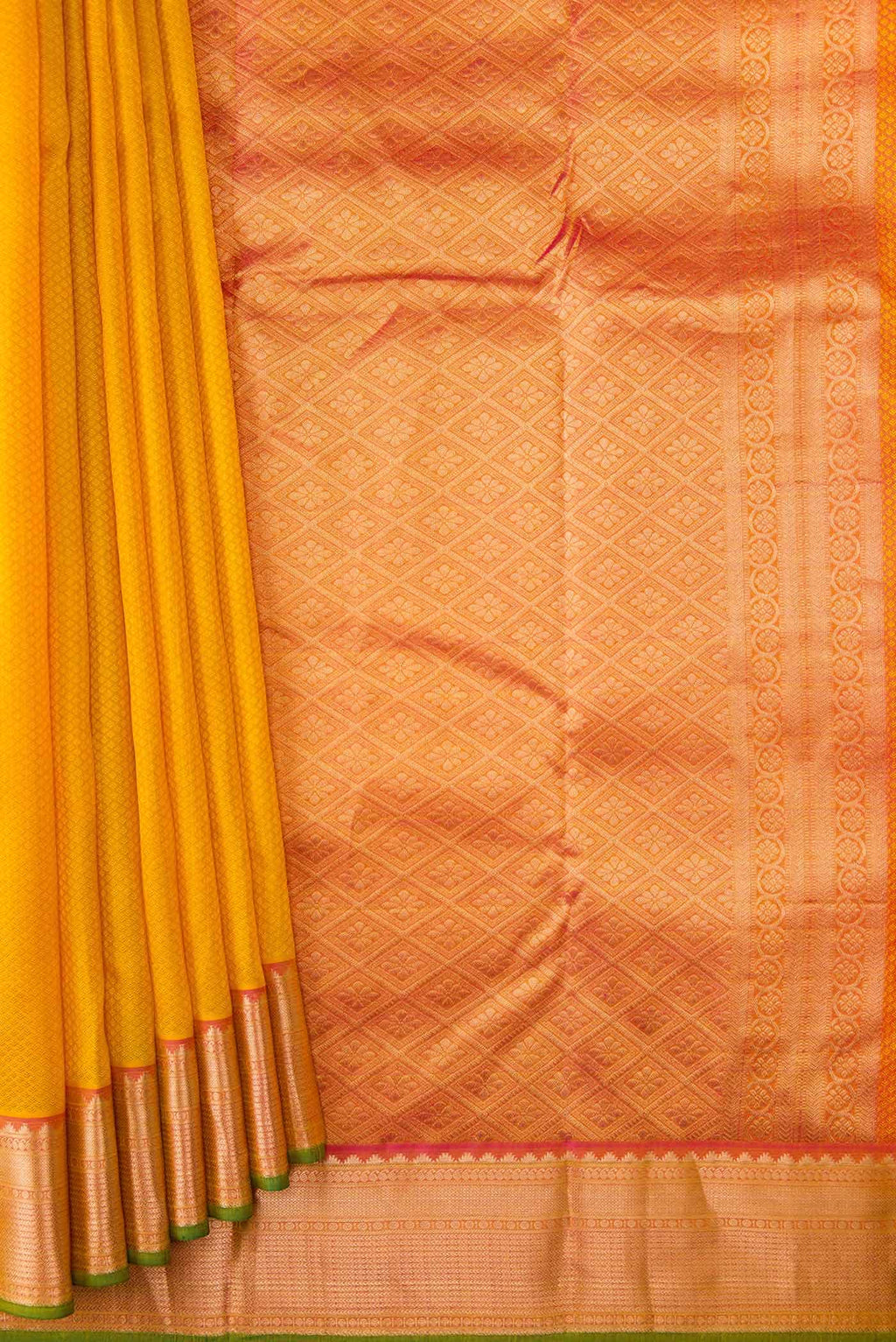 Yellow Dual Tone Kanchipuram Silk Saree