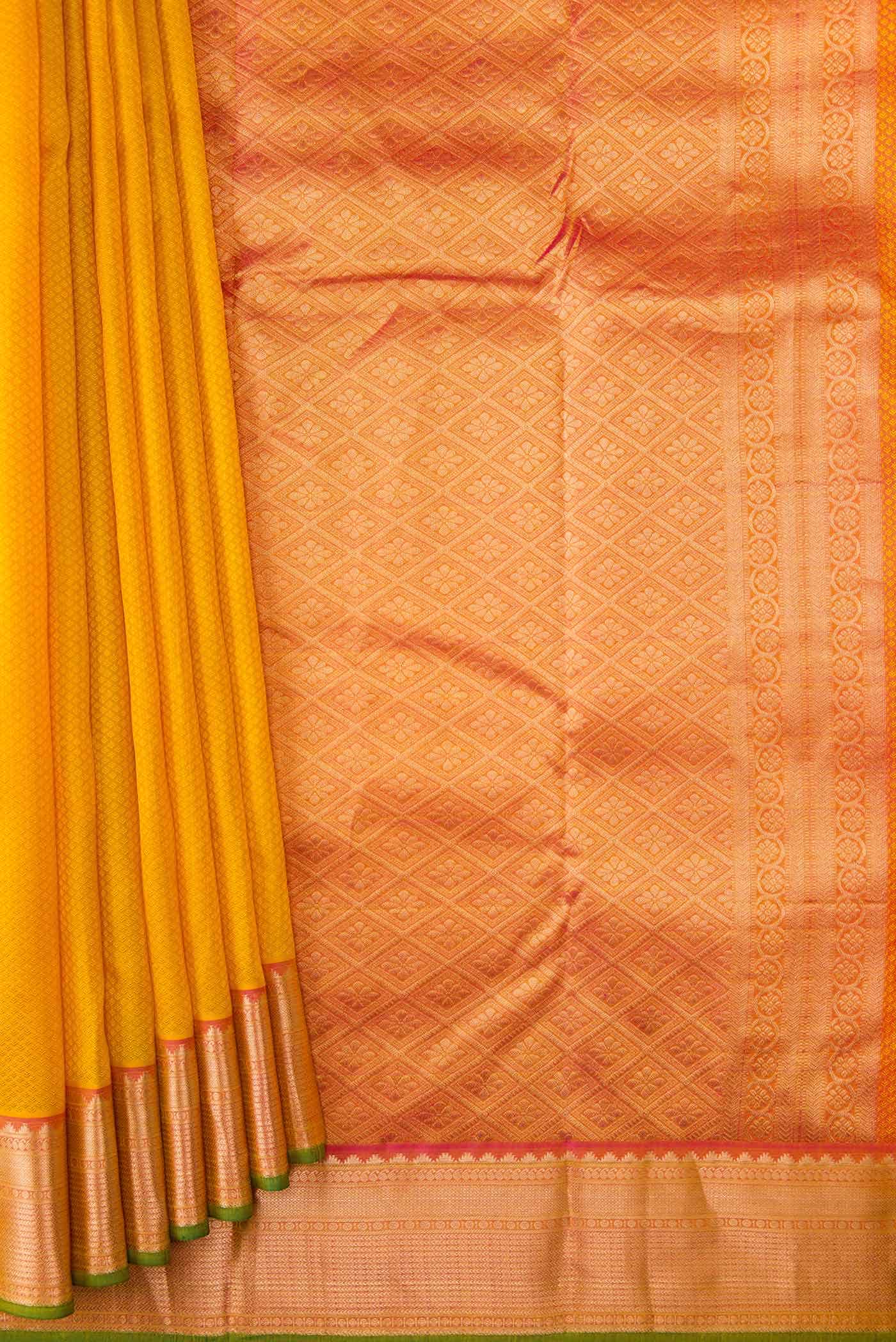 Yellow Dual Tone Kanchipuram Silk Saree